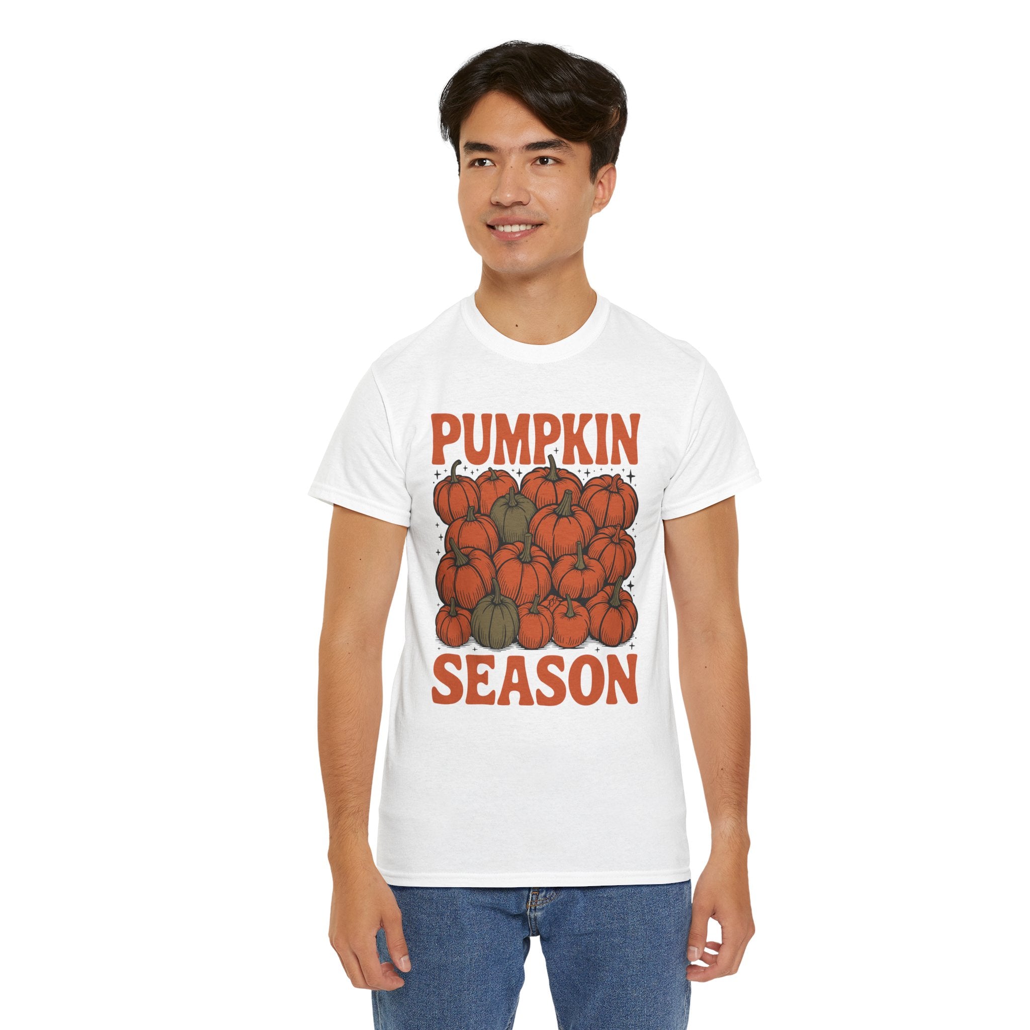 Pumpkin Season Tee — Fall Pumpkin Pile Unisex Cotton Tee
