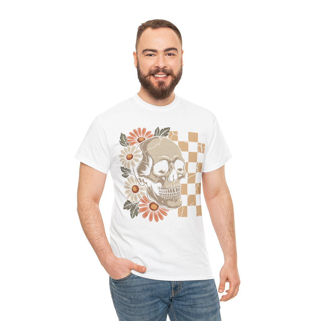 Skull Daisy Unisex Cotton Tshirt