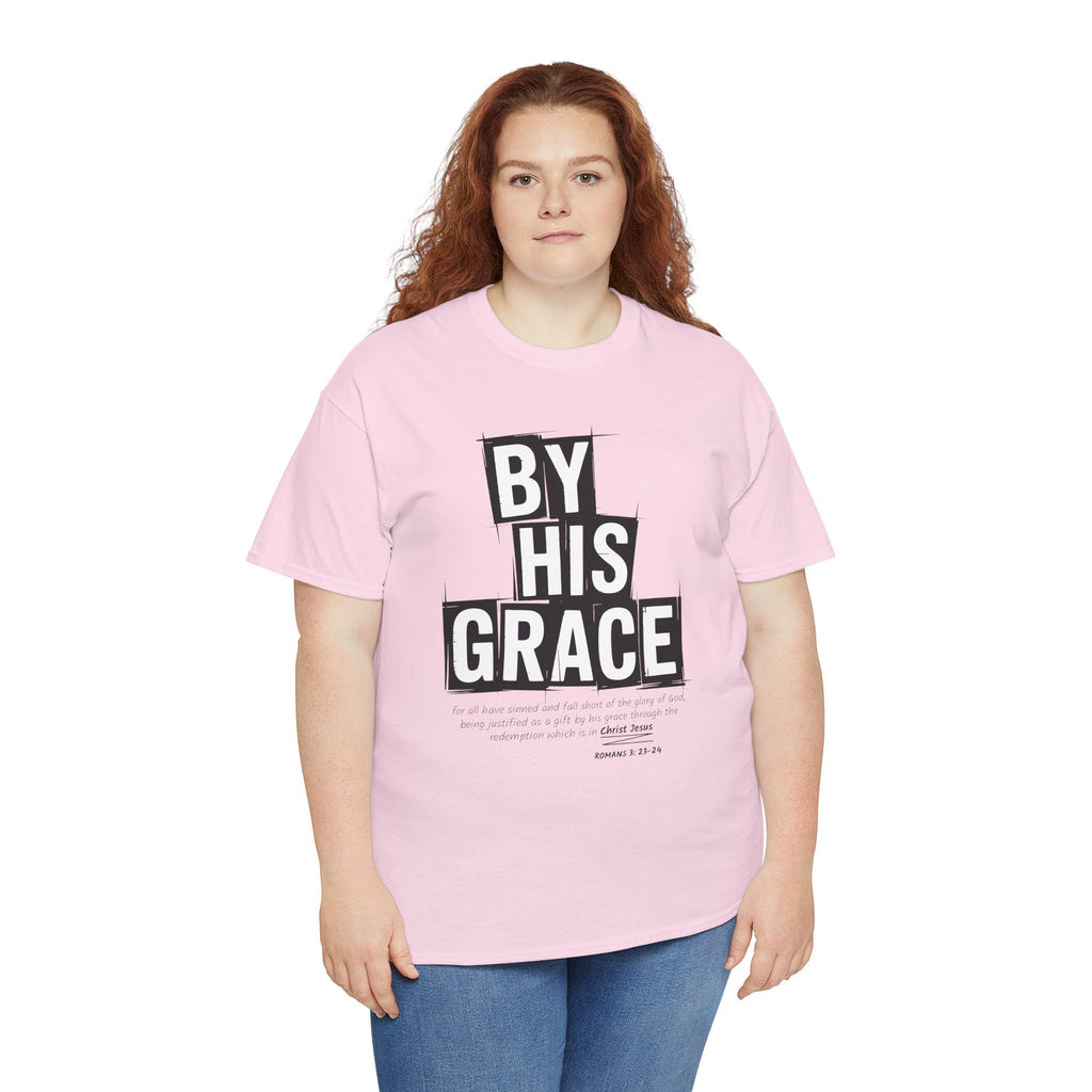 By His Grace tee — Minimalist Faith Christian Unisex Cotton T-Shirt