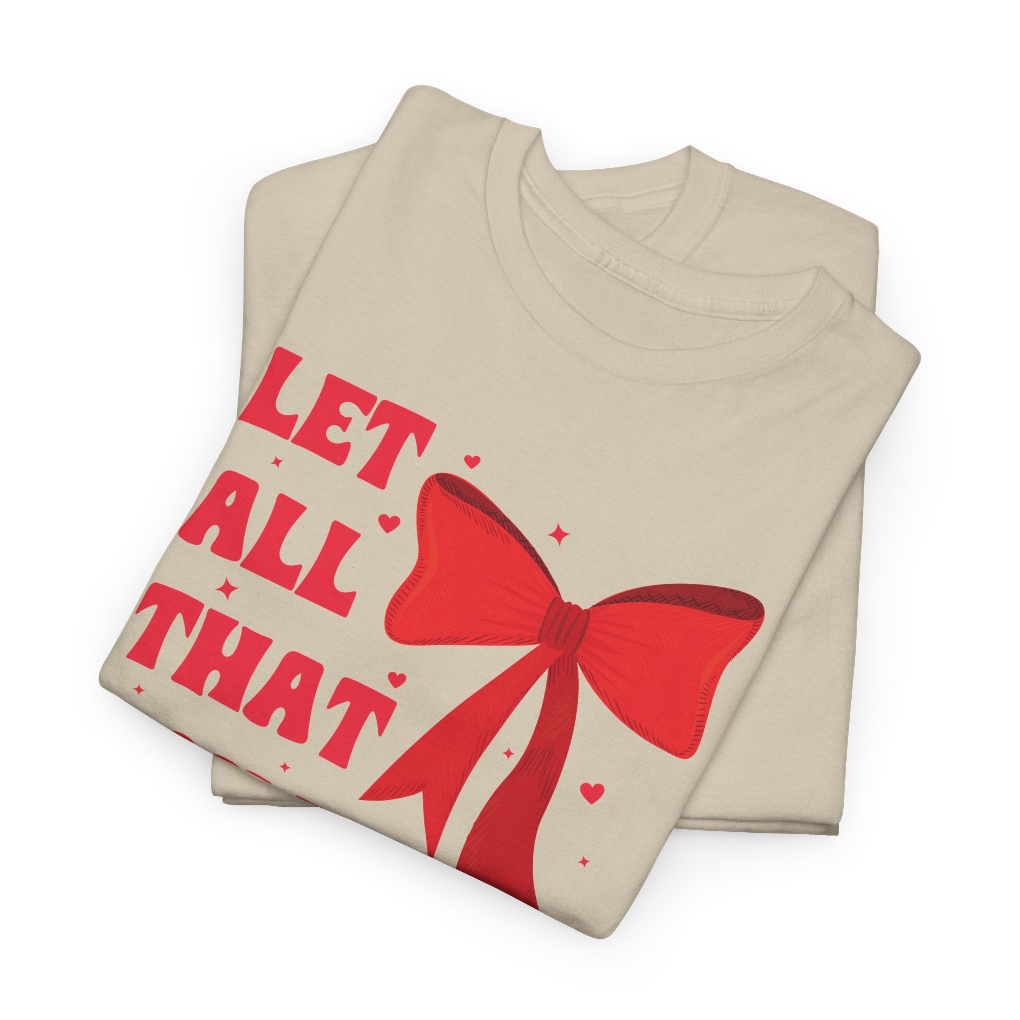 Valentine Tee — "Let All That You Do Be Done in Love" Heart Bow Unisex Cotton Shirt
