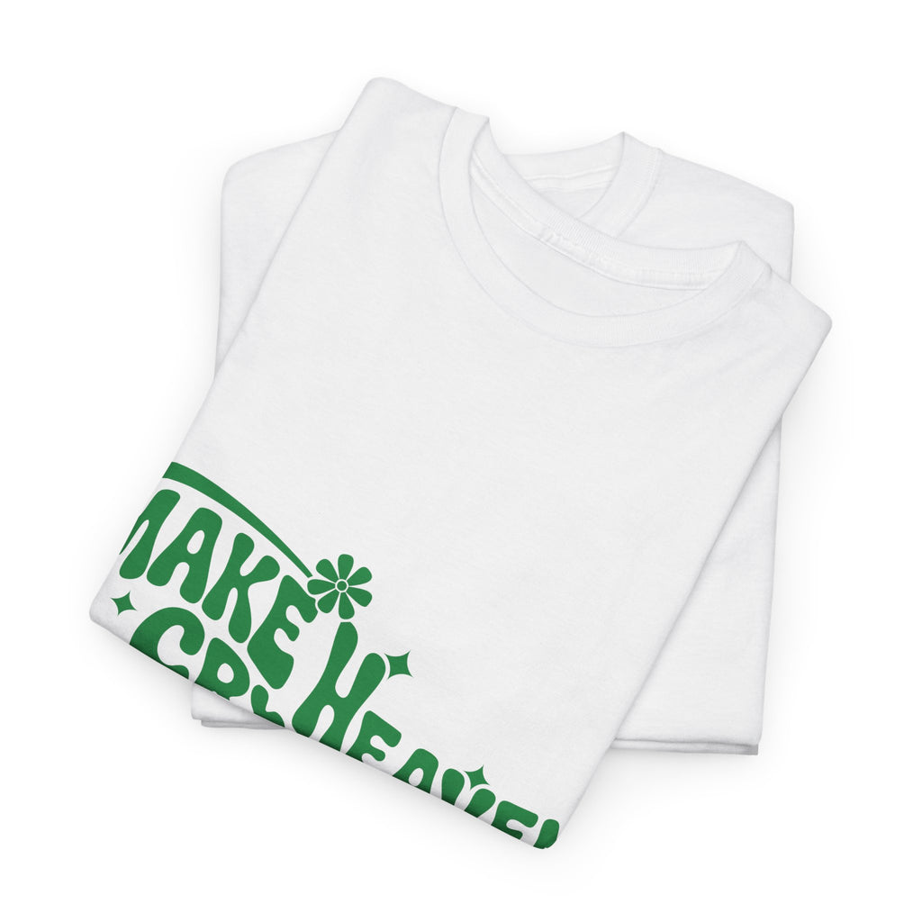 Make Heaven Crowded Retro Floral Christian Unisex Cotton T-Shirt