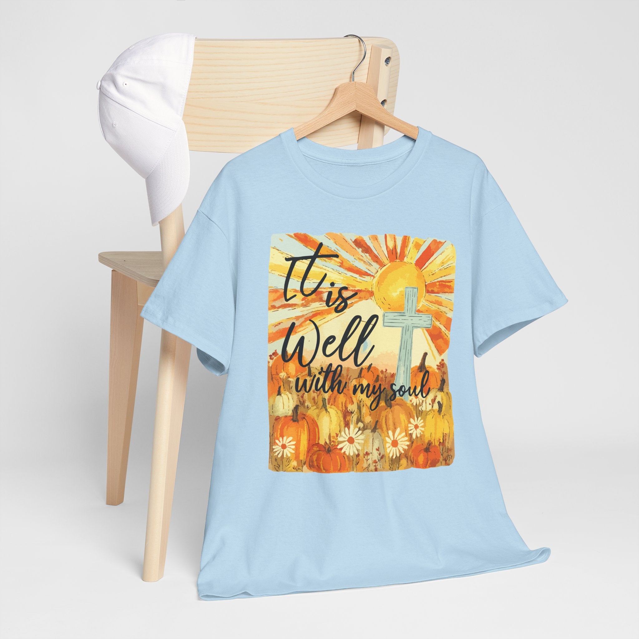 It Is Well With My Soul Pumpkin Sunrise Unisex Cotton T-Shirt
