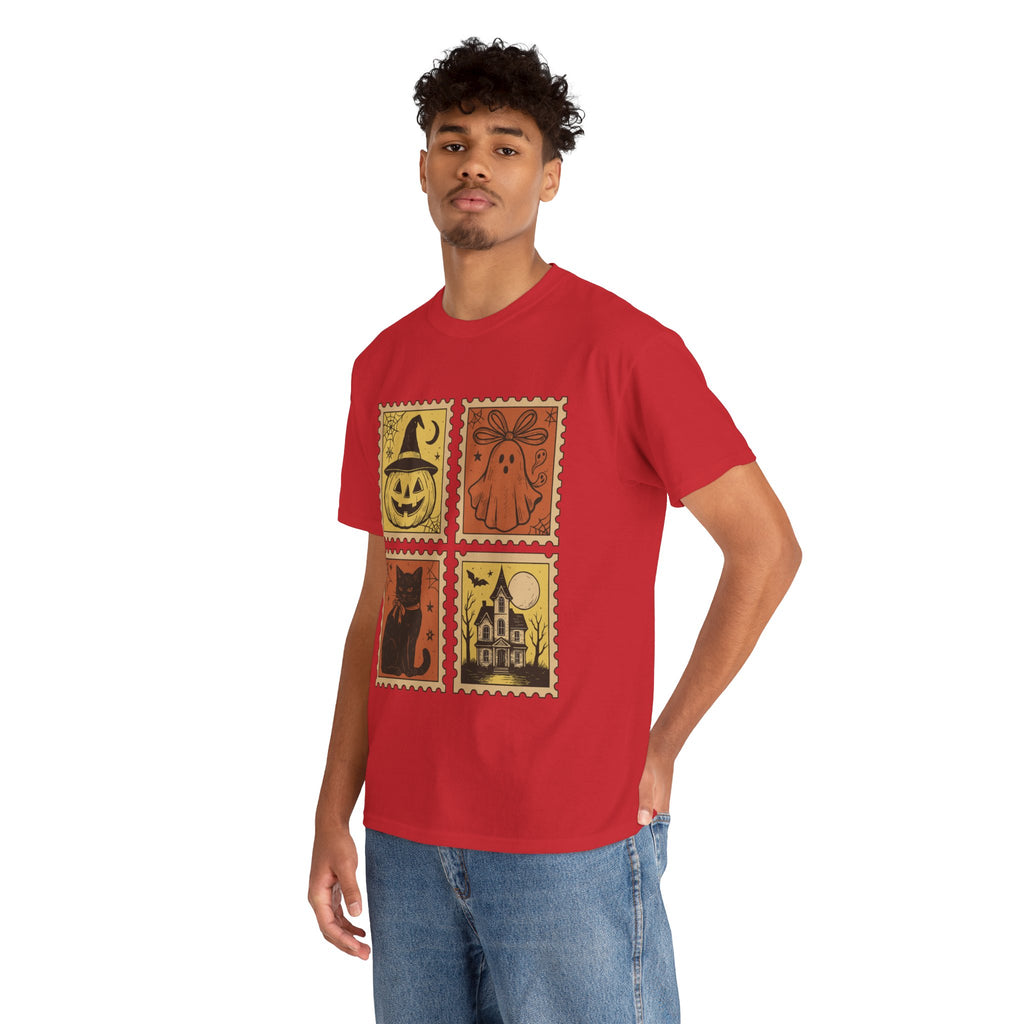 Halloween Stamp Design Unisex Heavy Cotton Tee