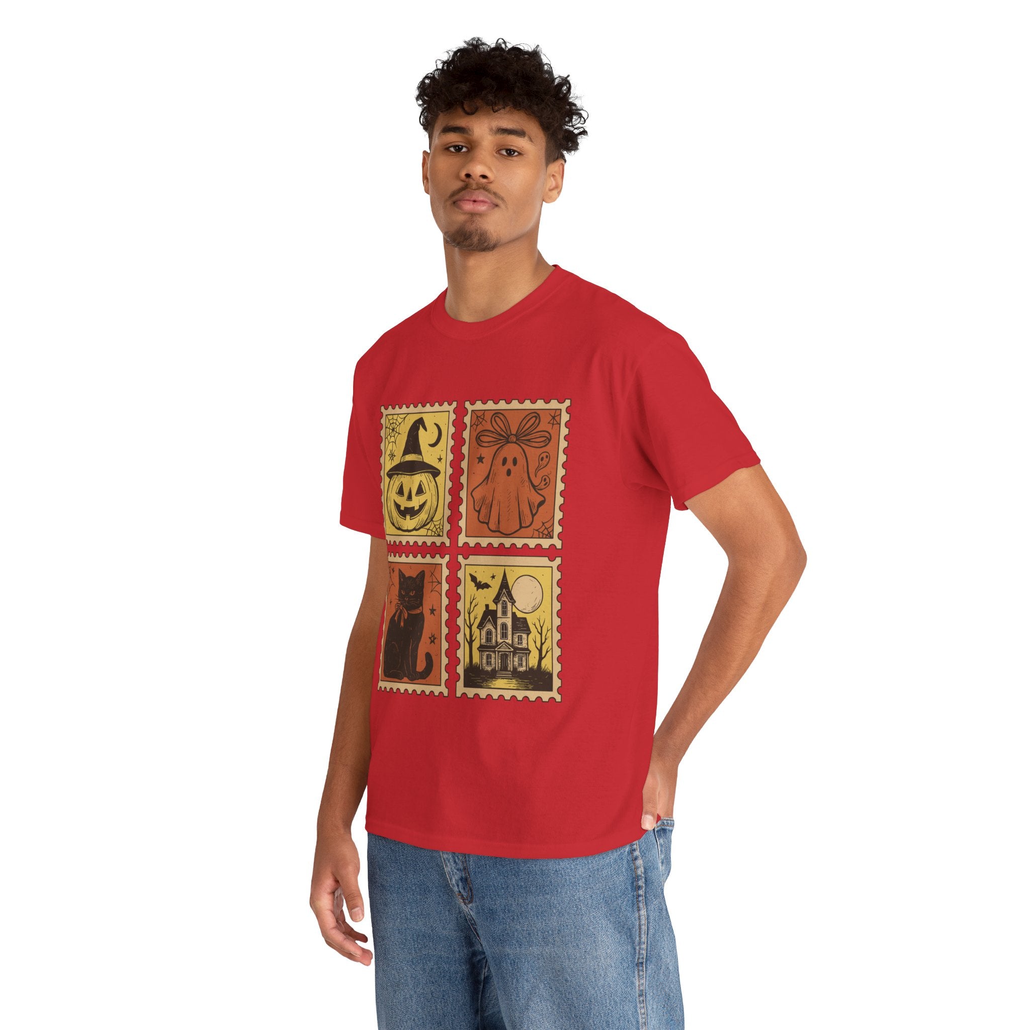 Halloween Stamp Design Unisex Heavy Cotton Tee