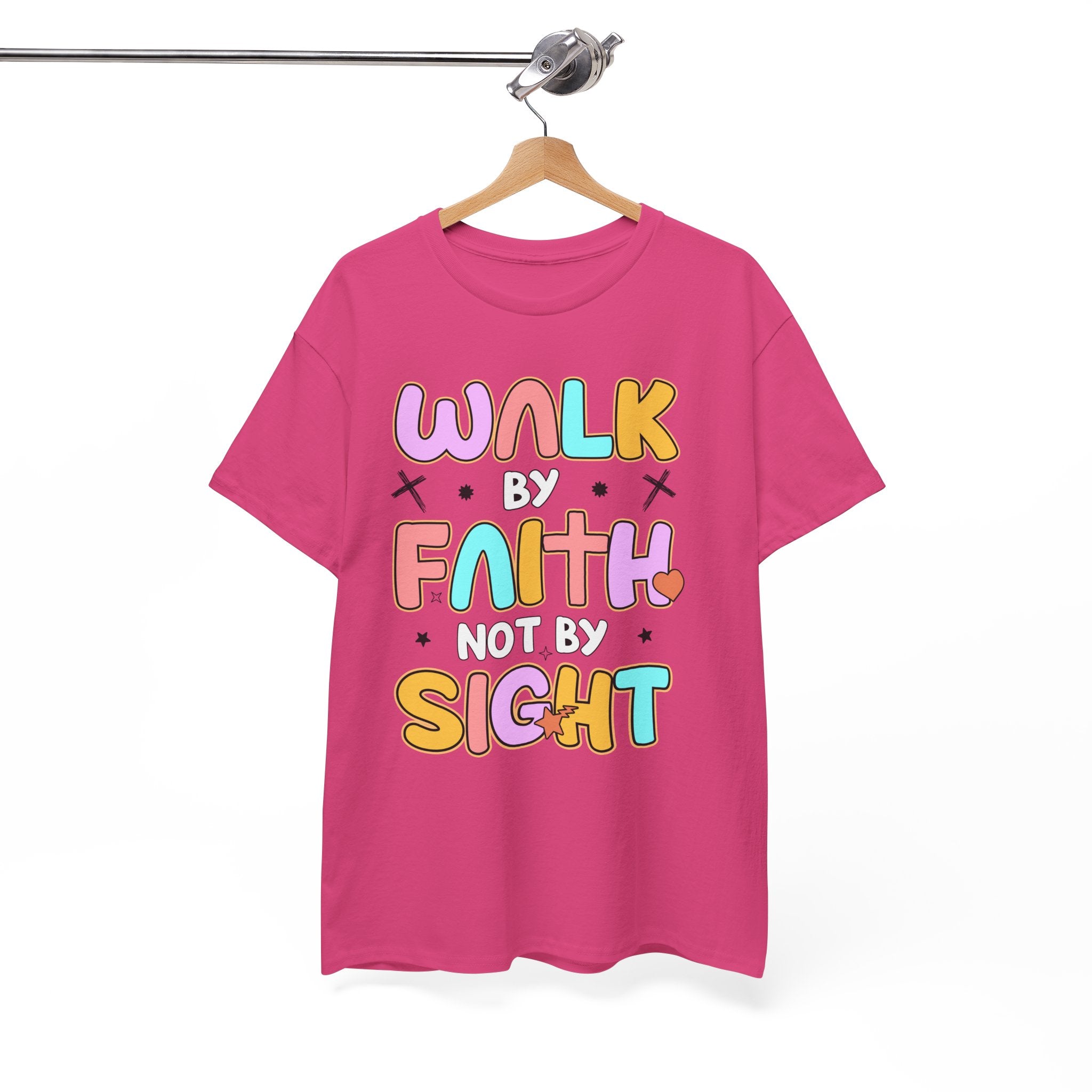 Walk by Faith Not by Sight T-Shirt — Pastel Christian Faith Unisex Cotton Tee