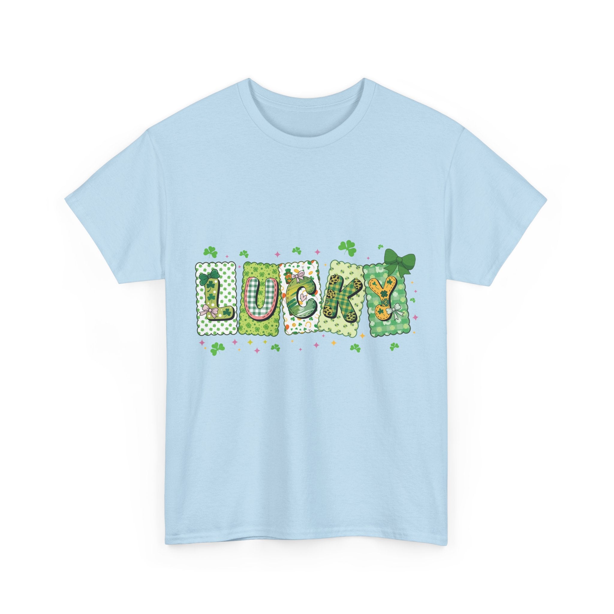 Lucky Patchwork Plaid Clover Tee — St. Patrick’s Day Unisex Cotton T-Shirt