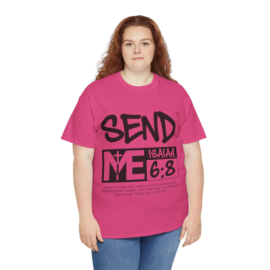 Send Me Isaiah 6:8 Christian T-Shirt — Cross Faith Unisex Cotton Tee