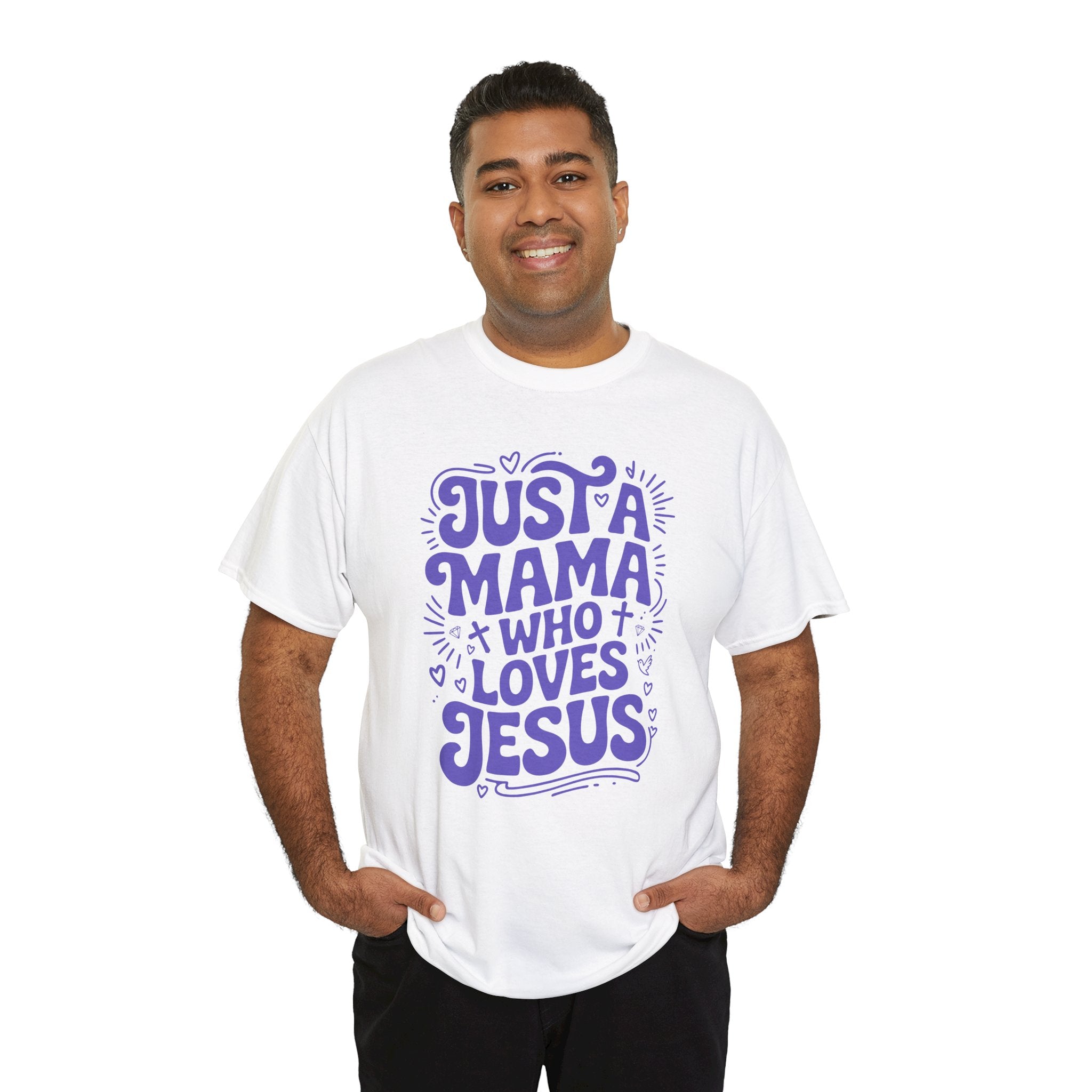 Mama Who Loves Jesus T-Shirt — Bright Green Bubbly Faith Unisex Cotton Tee