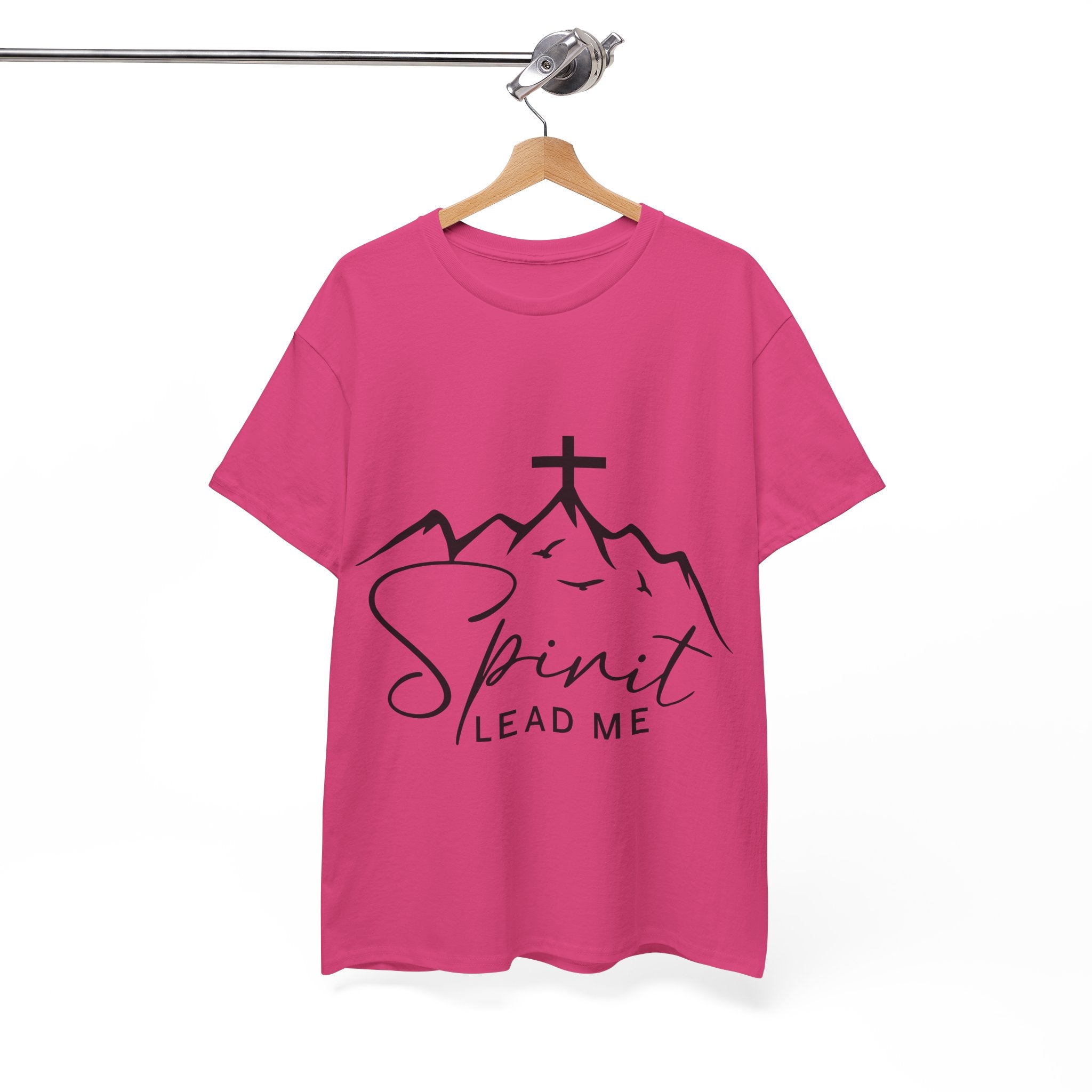 Spirit Lead Me Christian T‑Shirt — Minimalist Cross Unisex Cotton Tee