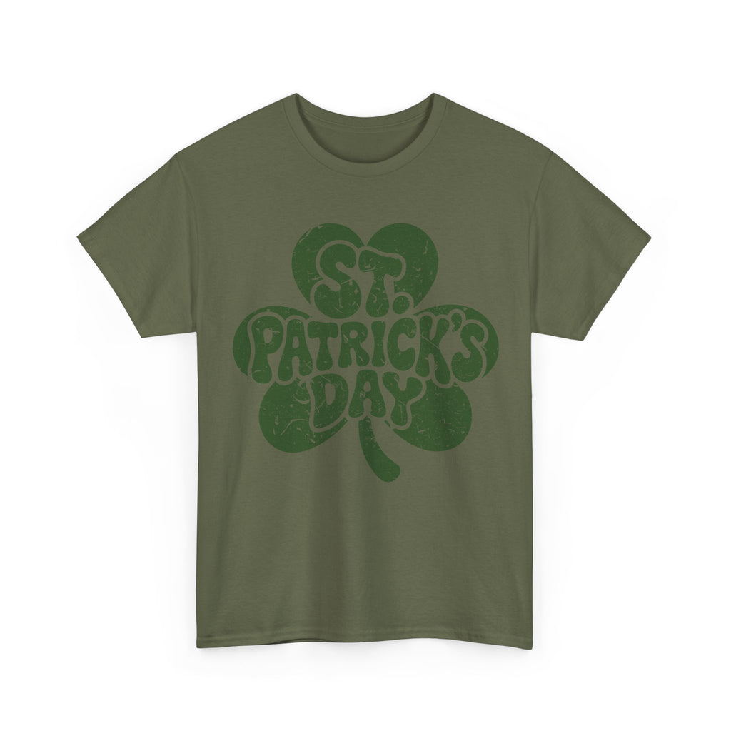 St. Patrick's Day Shamrock Tee — Retro Bubble Lettering Unisex Cotton Tee