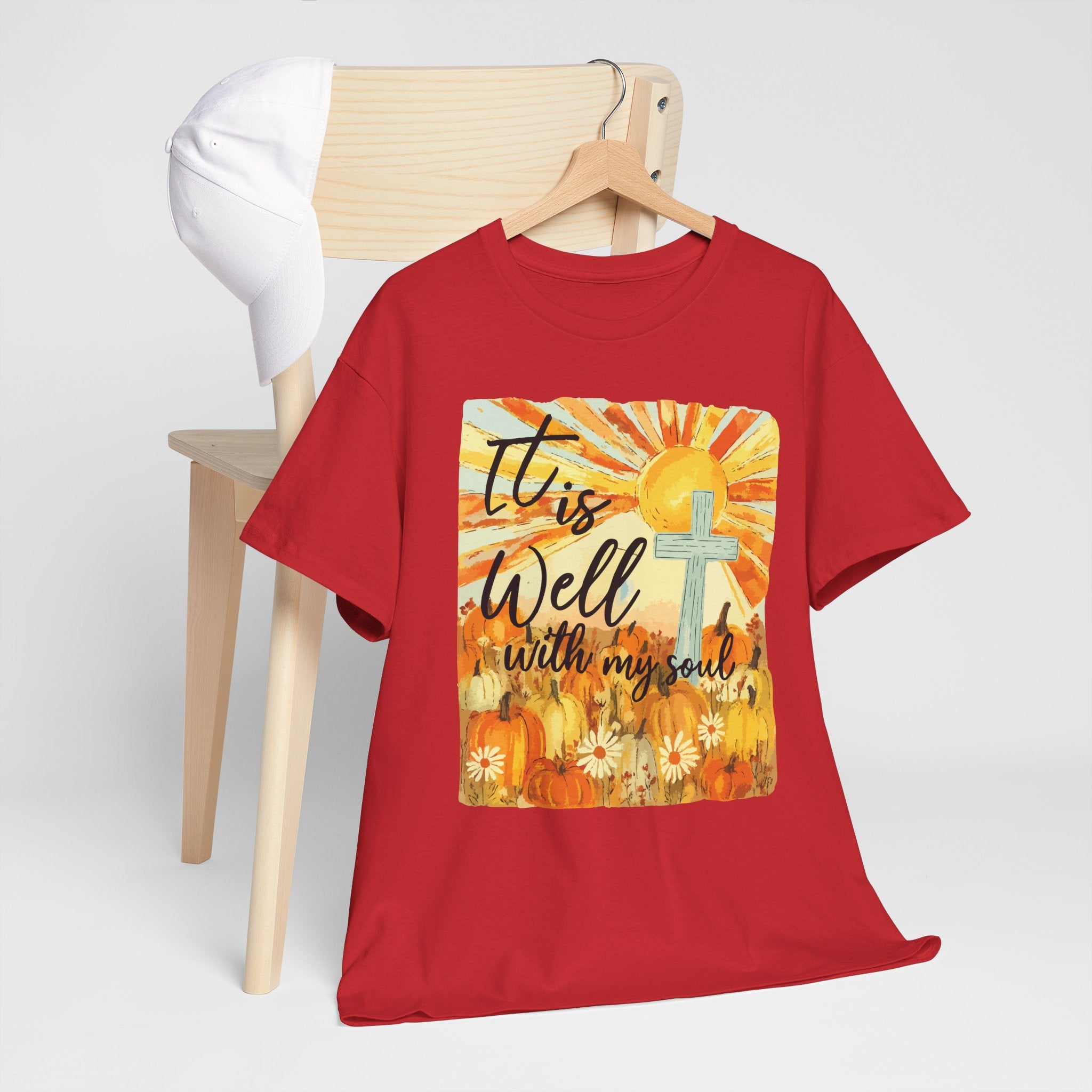 It Is Well With My Soul Pumpkin Sunrise Unisex Cotton T-Shirt