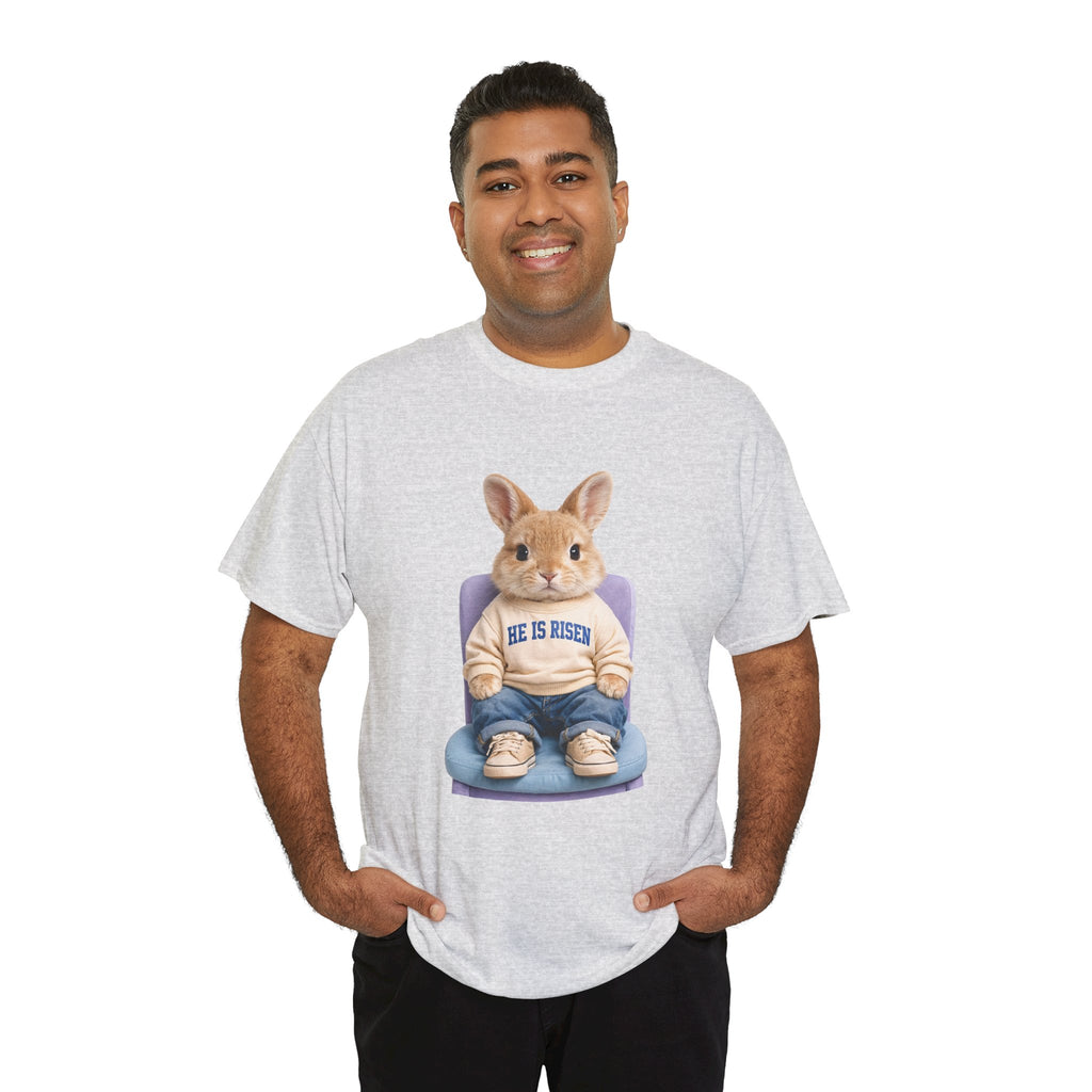 Easter 'He Is Risen' Bunny Unisex Cotton Tee