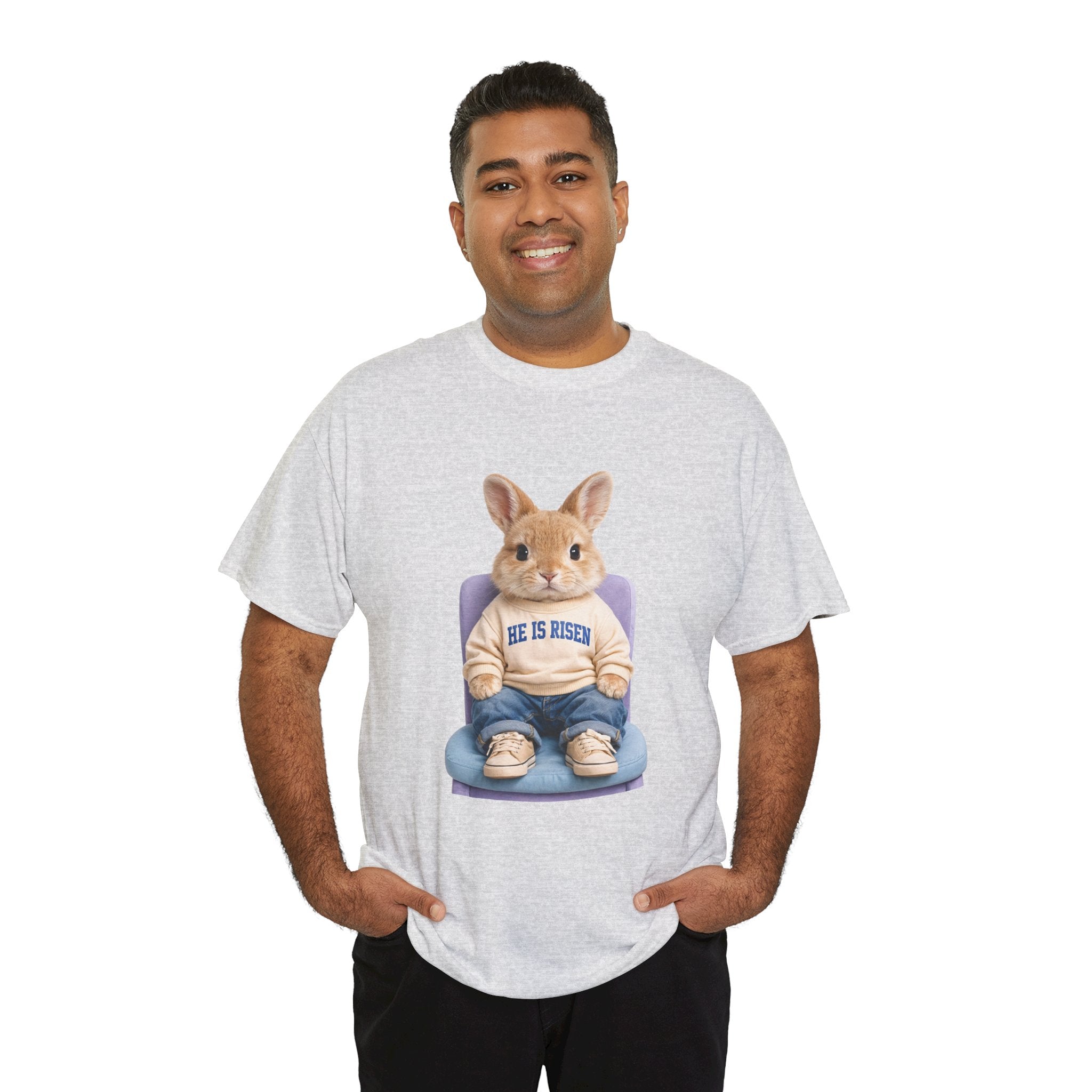 Easter 'He Is Risen' Bunny Unisex Cotton Tee