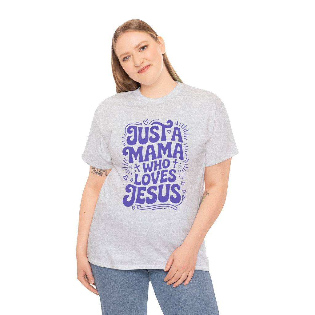 Mama Who Loves Jesus T-Shirt — Bright Green Bubbly Faith Unisex Cotton Tee