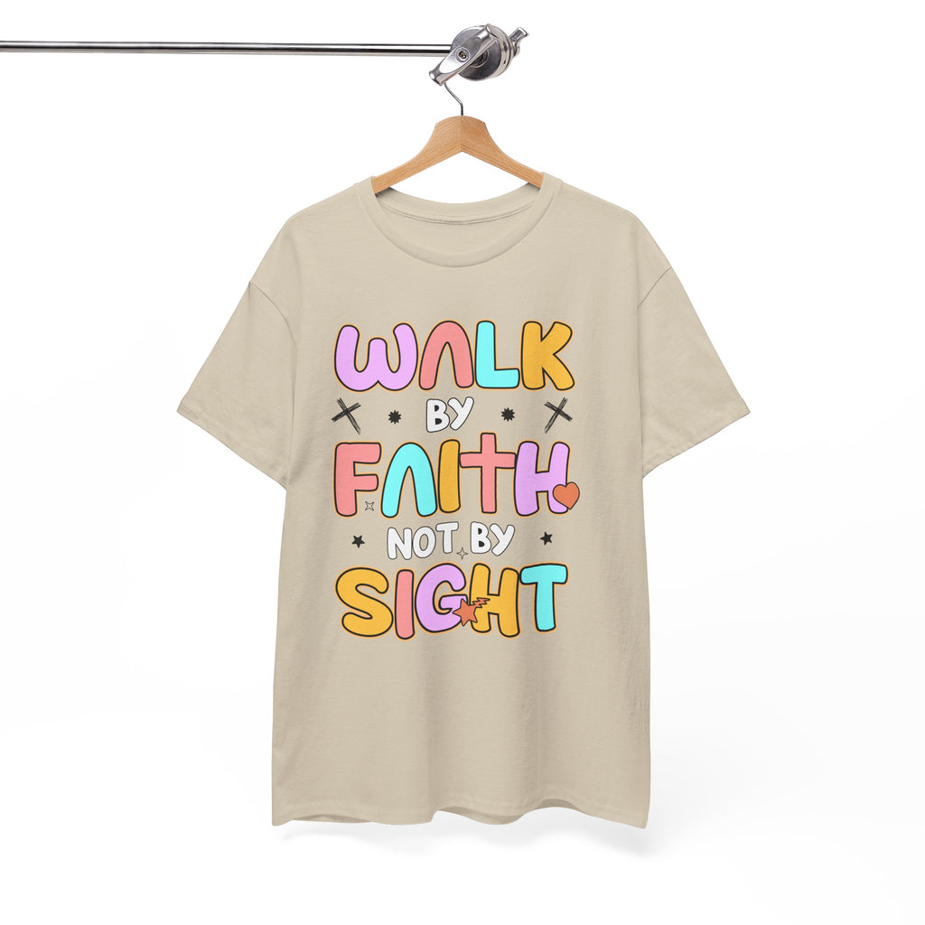 Walk by Faith Not by Sight T-Shirt — Pastel Christian Faith Unisex Cotton Tee