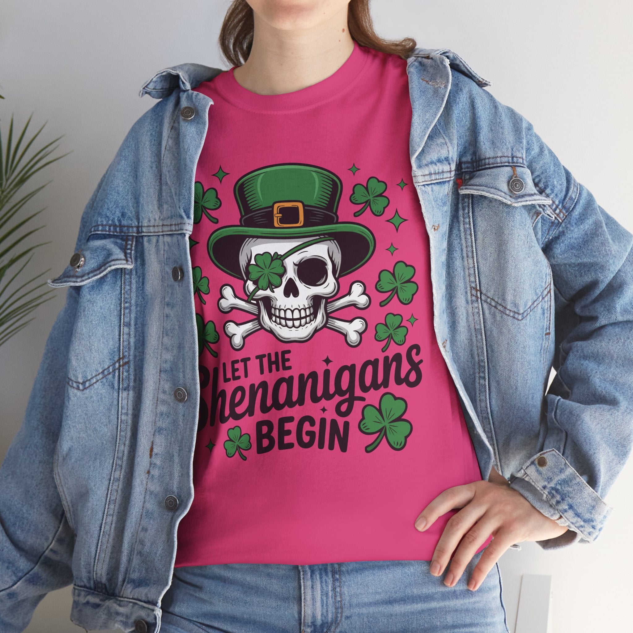 Let the Shenanigans Begin — Leprechaun Skull Unisex Cotton T-Shirt