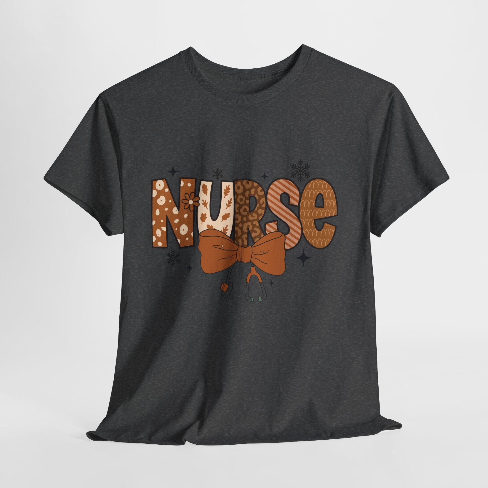 NURSE Fall Stethoscope Tee — Brown Autumn Nurse Unisex CottonT shirt