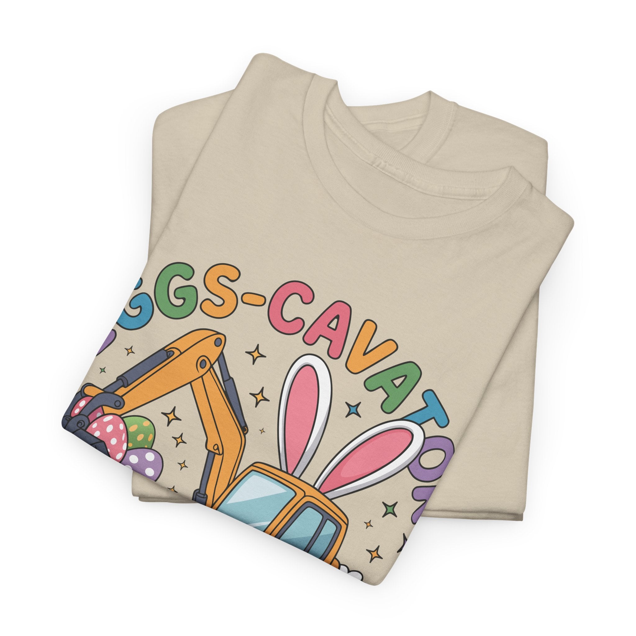 Easter 'Eggs-cavator Crew' Kids Tee — Excavator Bunny & Eggs Unisex Cotton Tee