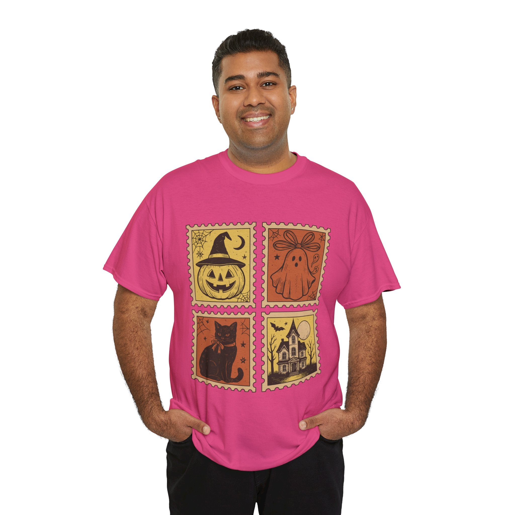 Halloween Stamp Design Unisex Heavy Cotton Tee