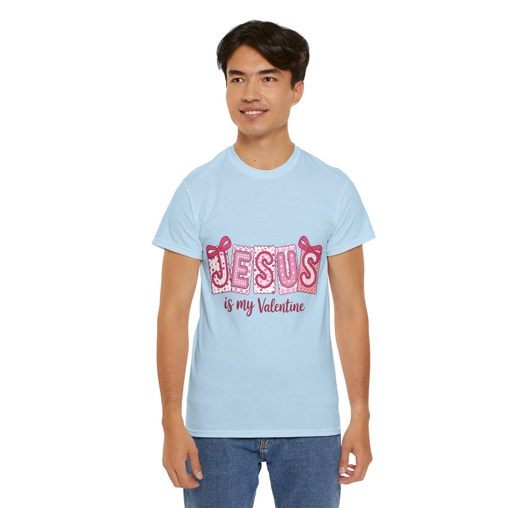 Jesus Is My Valentine T-Shirt — Pink Christian Valentine Unisex Cotton Tee