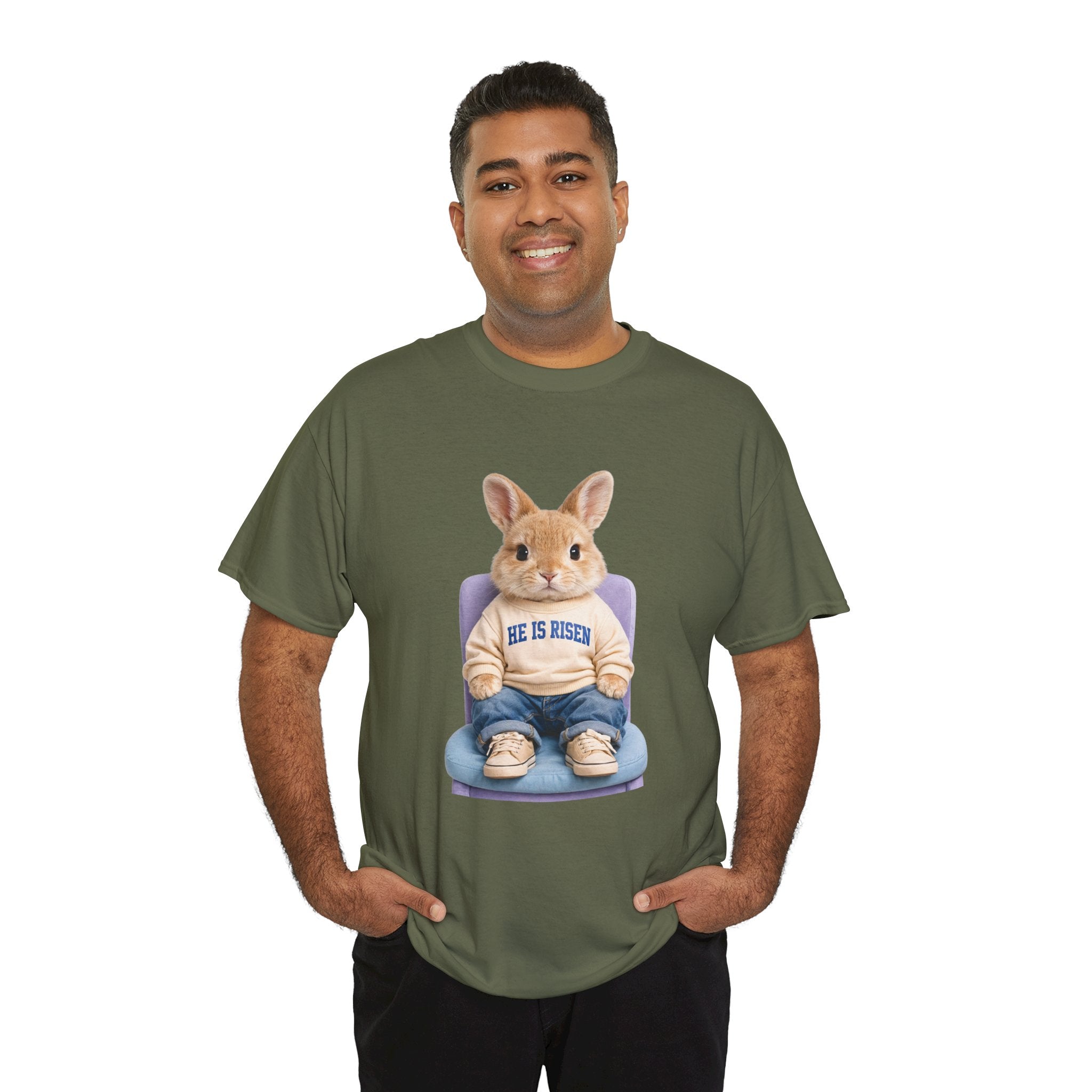 Easter 'He Is Risen' Bunny Unisex Cotton Tee