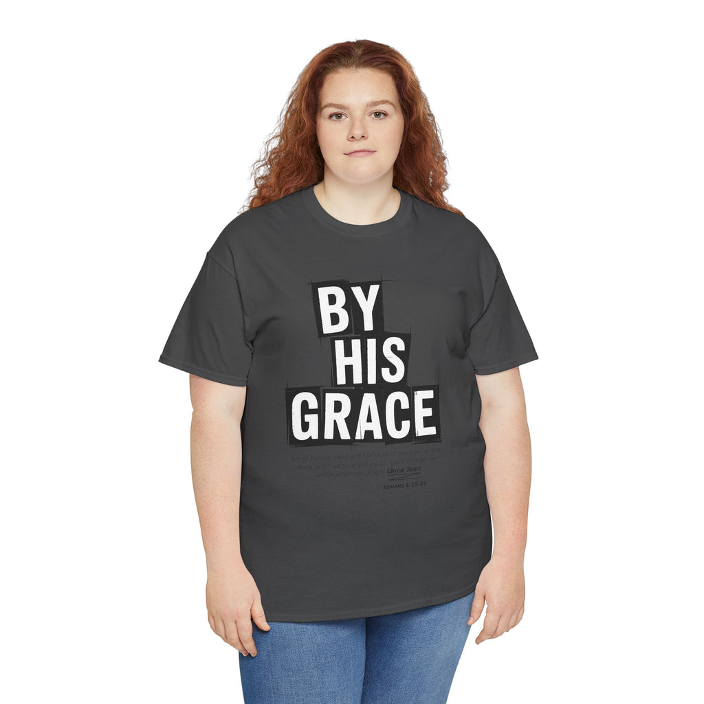 By His Grace tee — Minimalist Faith Christian Unisex Cotton T-Shirt