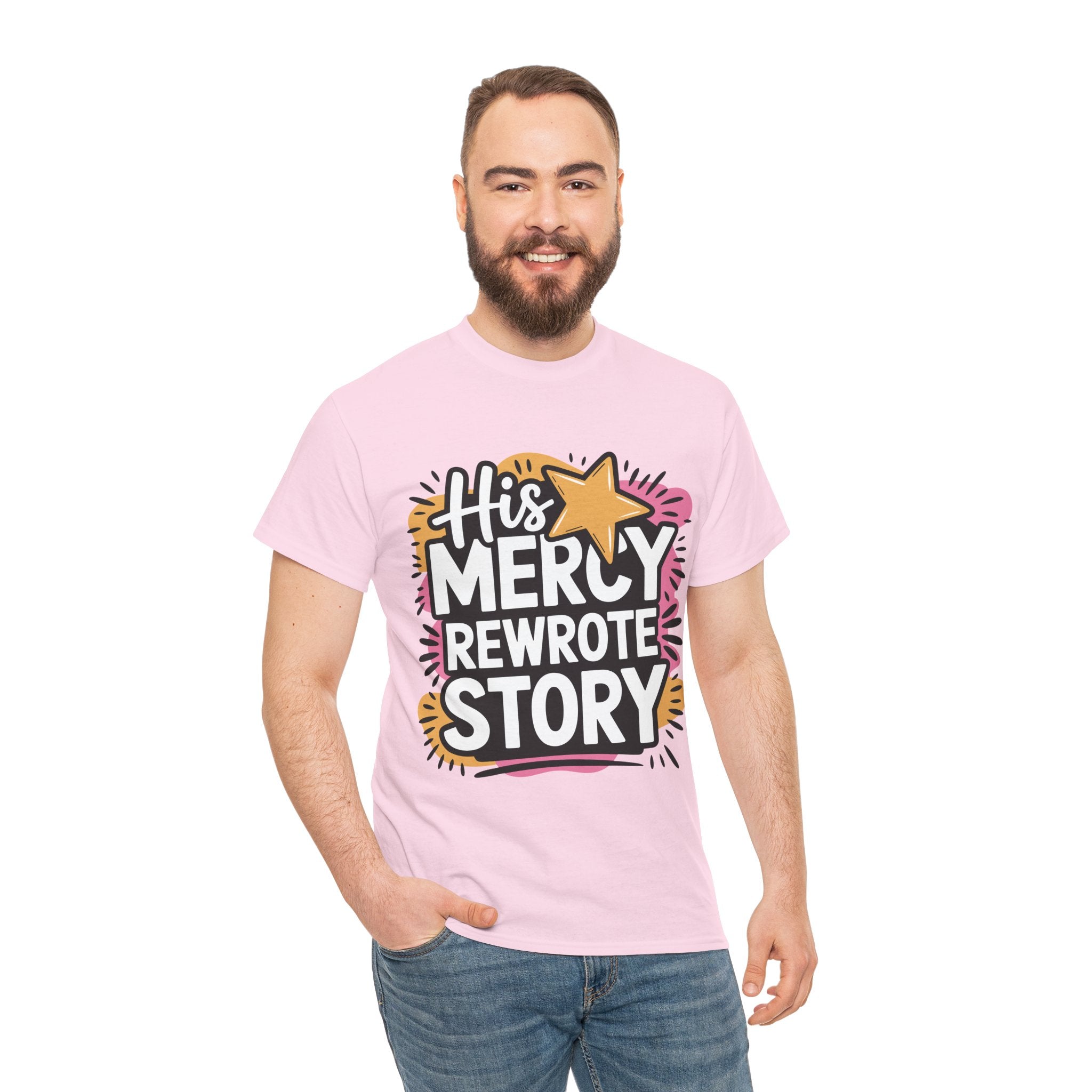 His Mercy Rewrote My Story Tee — Retro Christian Graphic T-Shirt