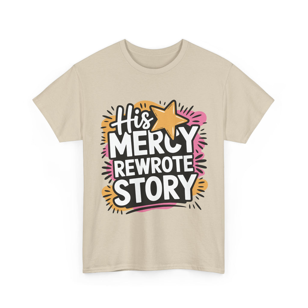 His Mercy Rewrote My Story Tee — Retro Christian Graphic T-Shirt
