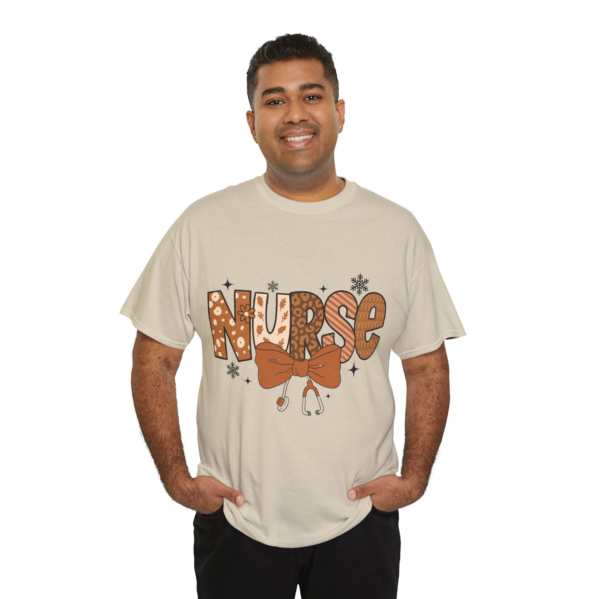 NURSE Fall Stethoscope Tee — Brown Autumn Nurse Unisex CottonT shirt
