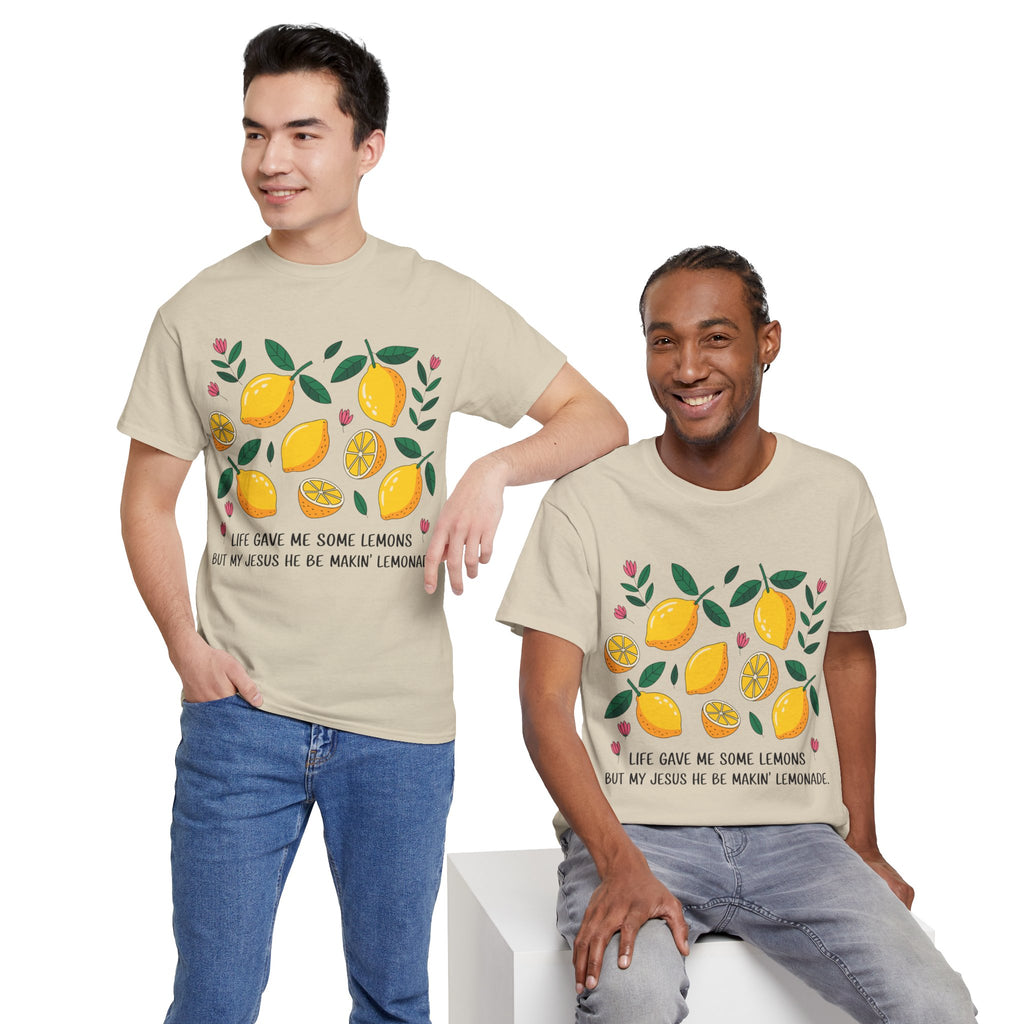 Christian Lemonade Tee — "Life gave me some lemons but my Jesus he be makin’ lemonade"Unisex Cotton Tee