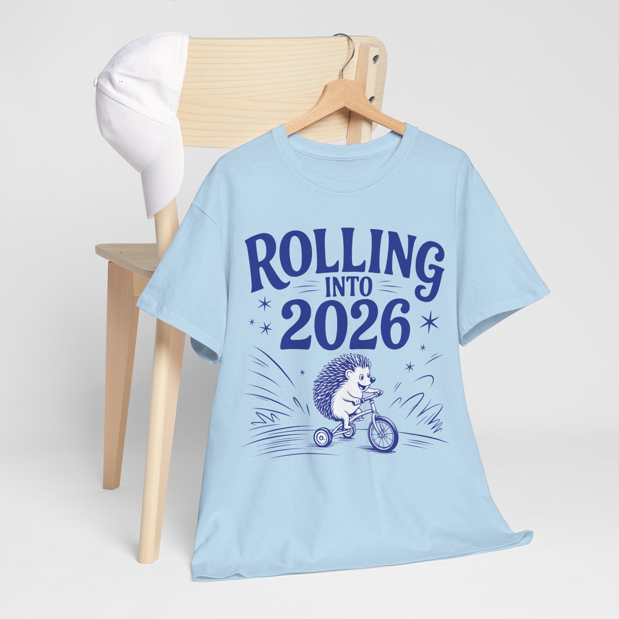 Rolling Into 2026 Hedgehog Tricycle Unisex Cotton Tee