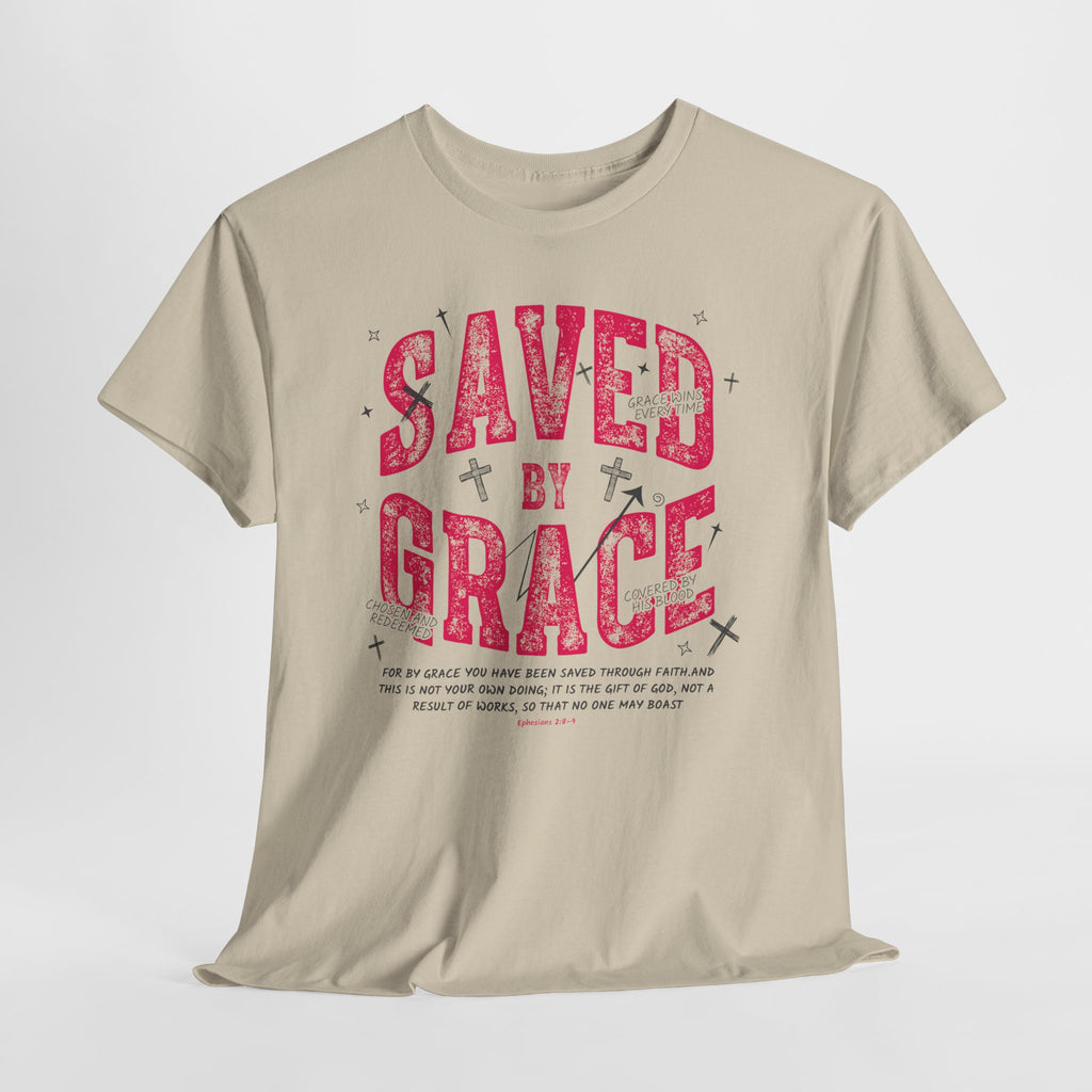 Saved by Grace Ephesians 2:8-9 Unisex Cotton T-Shirt