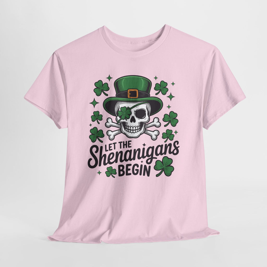Let the Shenanigans Begin — Leprechaun Skull Unisex Cotton T-Shirt