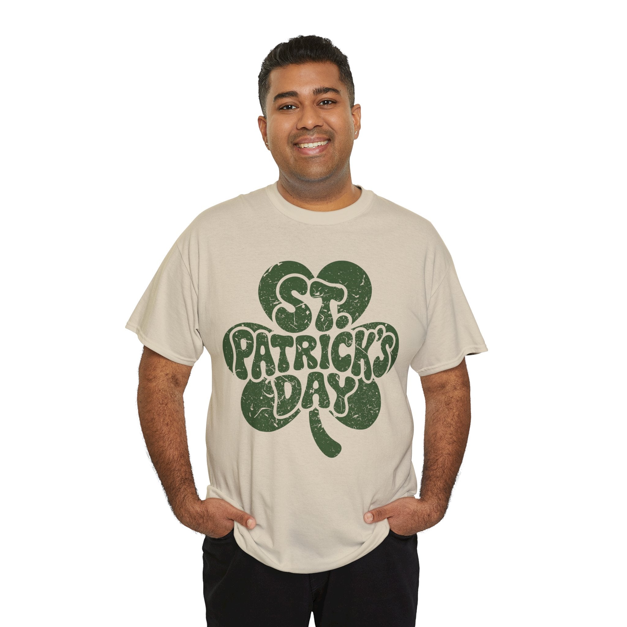 St. Patrick's Day Shamrock Tee — Retro Bubble Lettering Unisex Cotton Tee
