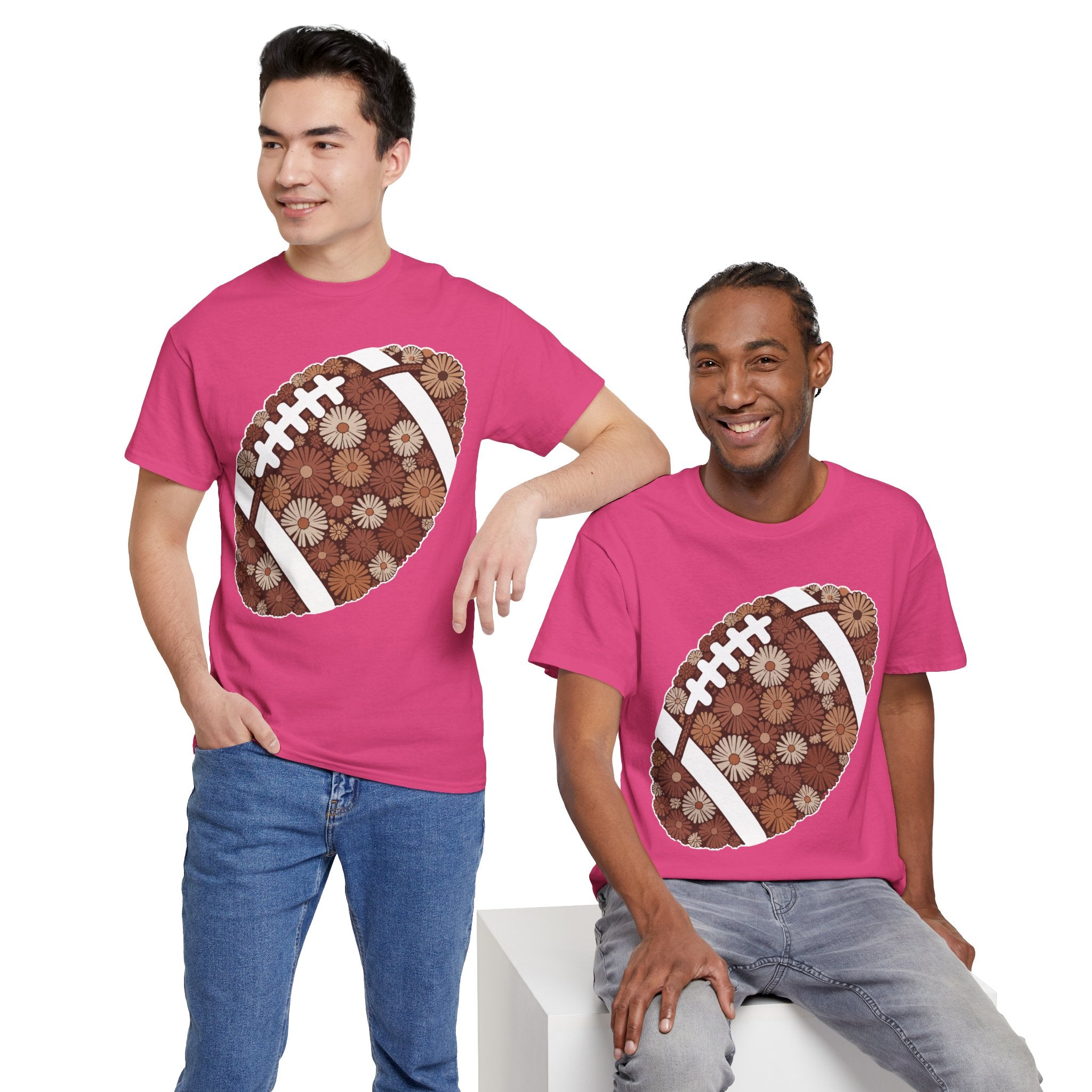 Game Day Touch Down Football Tee — Helmets, Flags & Cheer Icons Unisex Cotton Tee