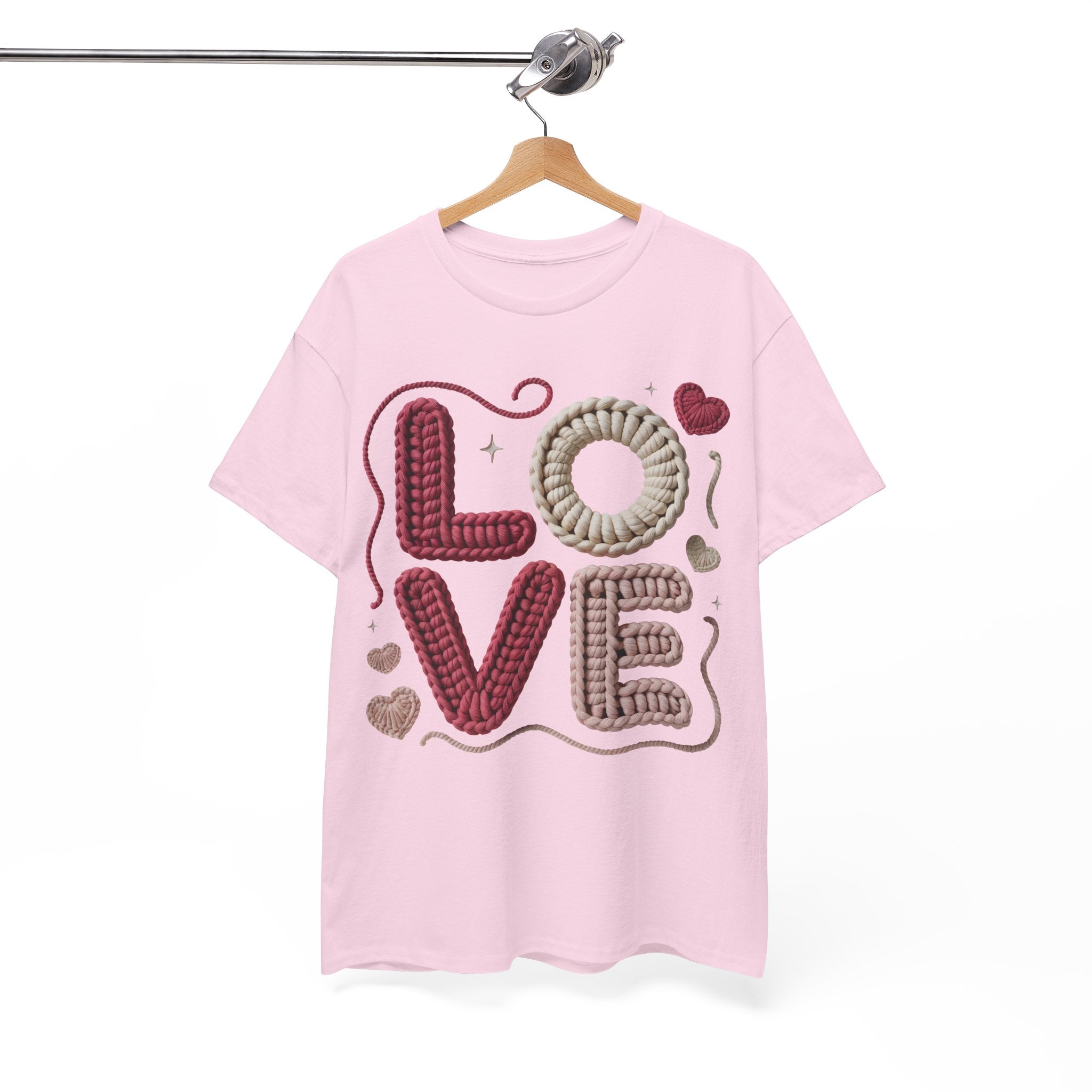 LOVE Faux Yarn Heart Unisex Cotton Tee