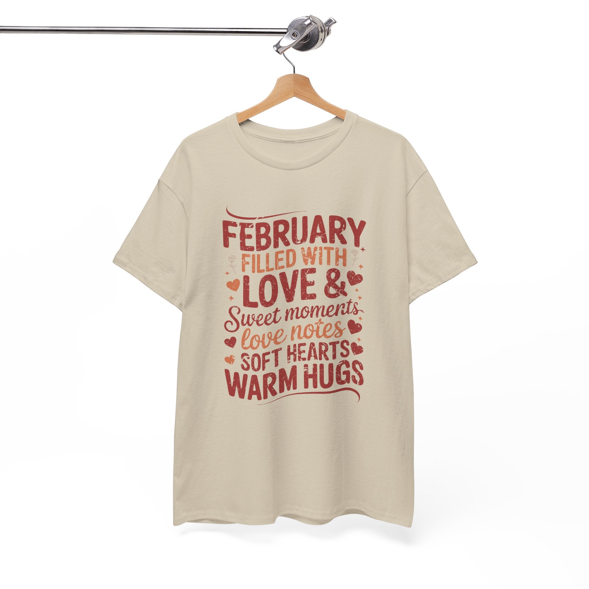 February Filled With Love Tee — Cozy Love Notes Valentine's Unisex Cotton Tshirt