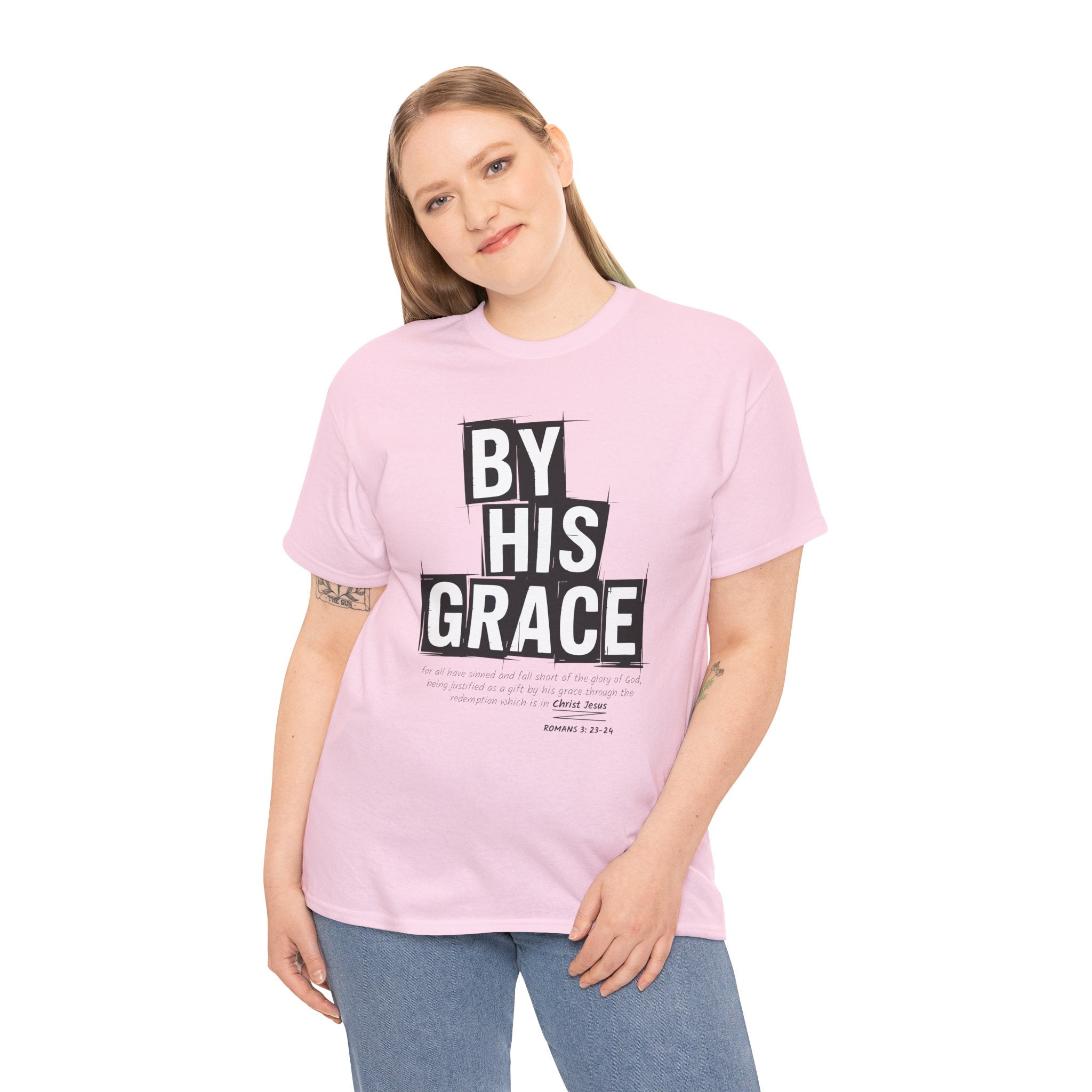 By His Grace tee — Minimalist Faith Christian Unisex Cotton T-Shirt