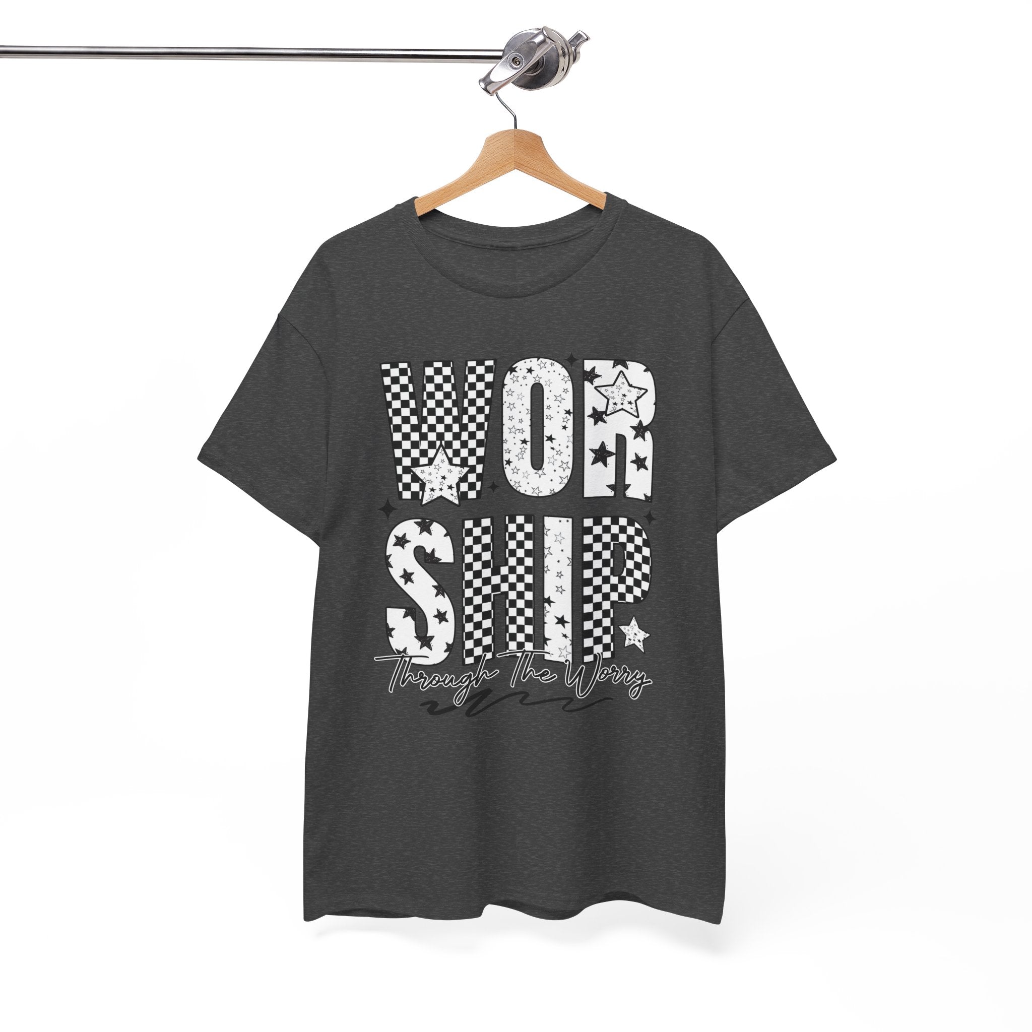 WORSHIP Through The Worry Checkerboard Unisex Cotton Tee