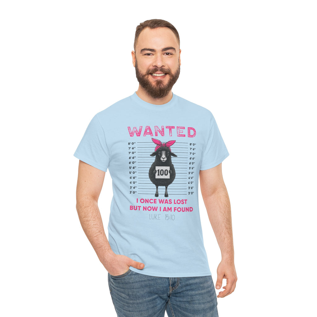 WANTED Black Sheep 'I Once Was Lost But Now I Am Found' Unisex Cotton T-Shirt