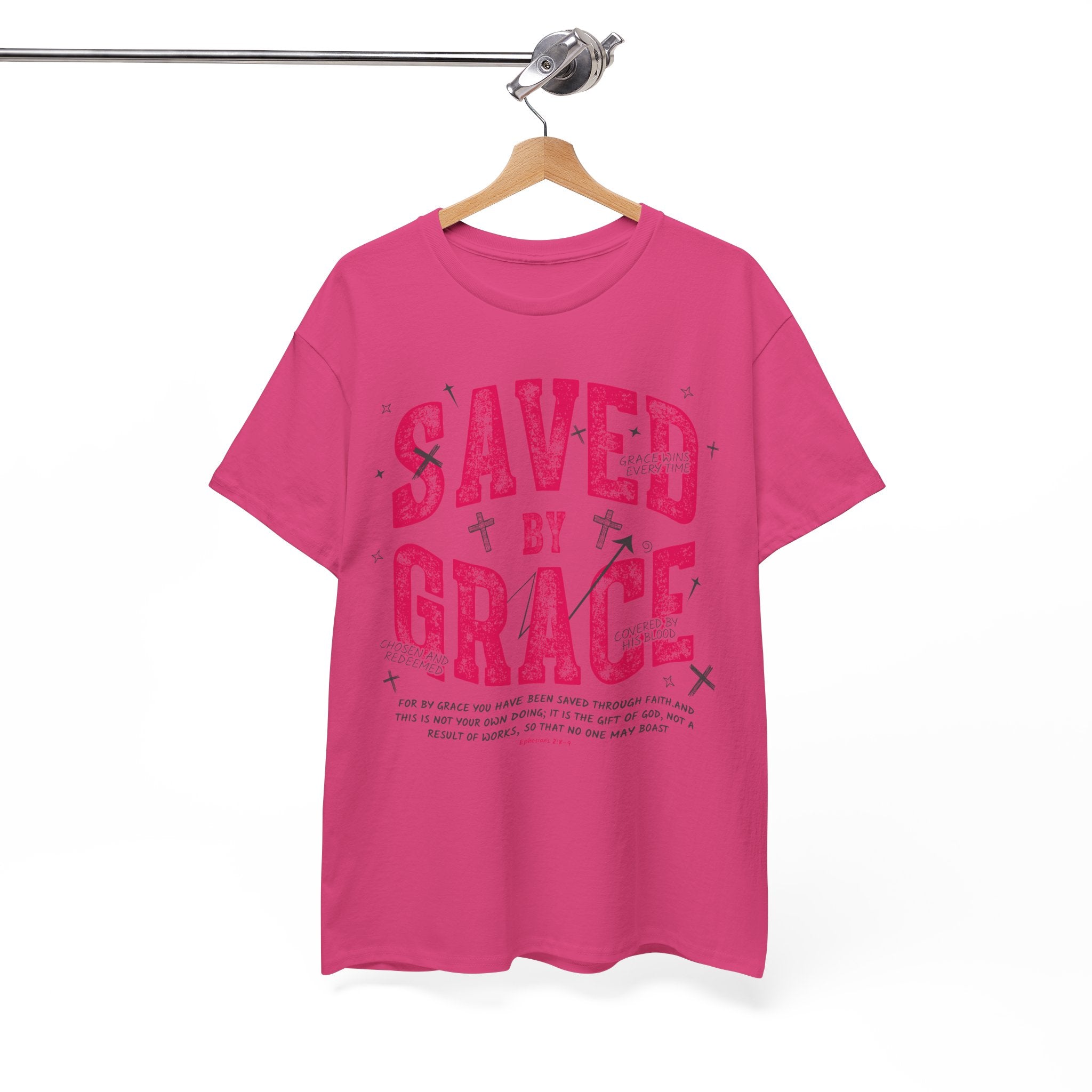 Saved by Grace Ephesians 2:8-9 Unisex Cotton T-Shirt