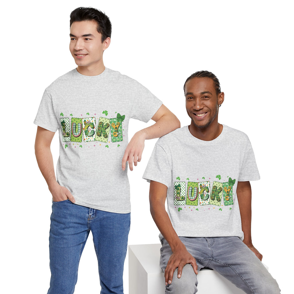 Lucky Patchwork Plaid Clover Tee — St. Patrick’s Day Unisex Cotton T-Shirt
