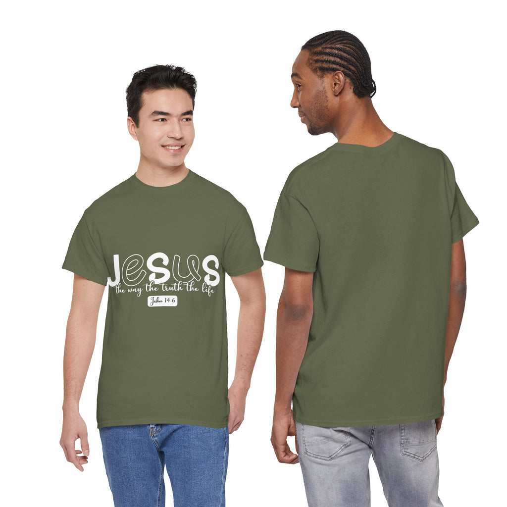 John 14:6 Christian Tee — Minimalist Script Faith T-Shirt
