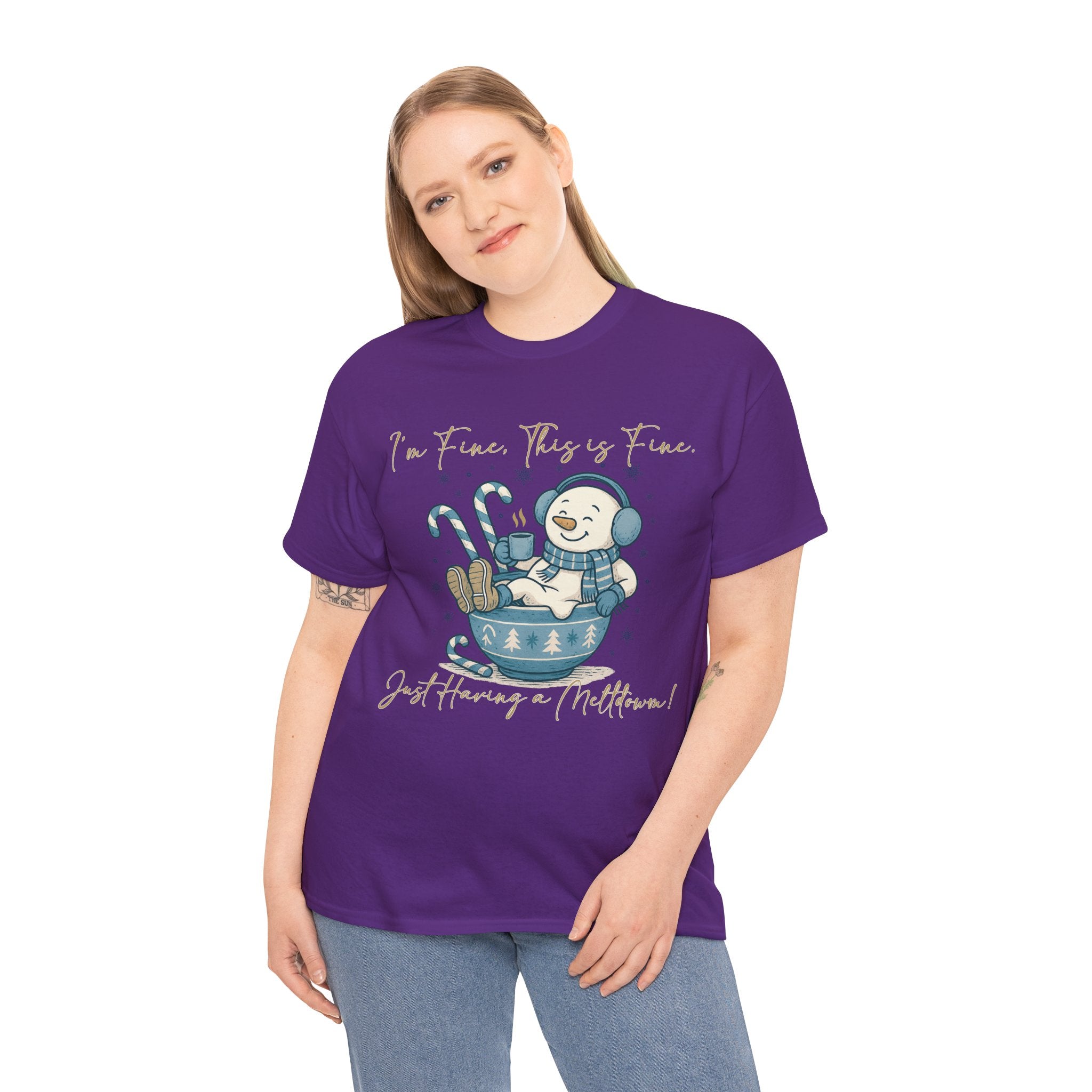 Snowman Hot Cocoa Unisex Cotton Tee