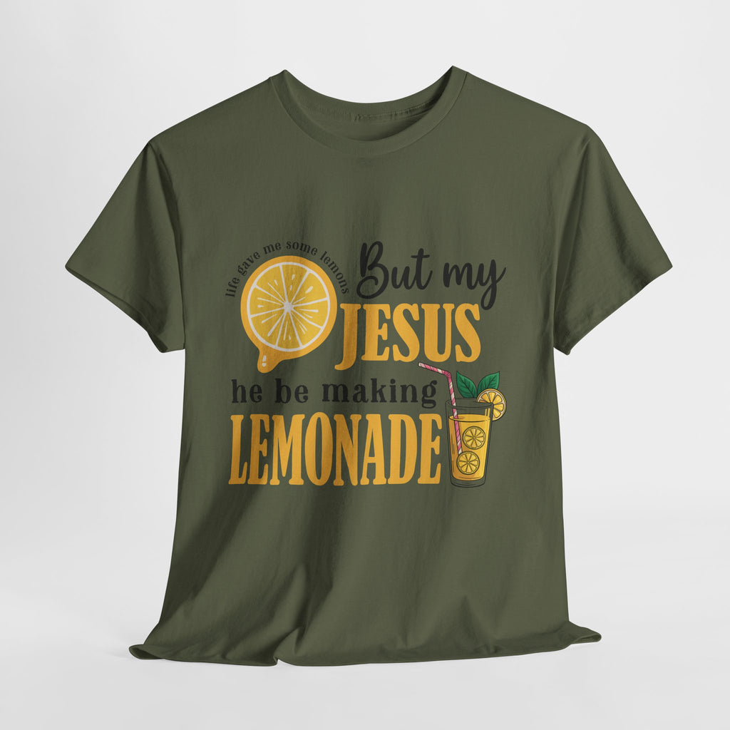 Jesus Lemonade Tee — Lemon Slice & Glass Graphic Christian Unisex Cotton T-Shirt