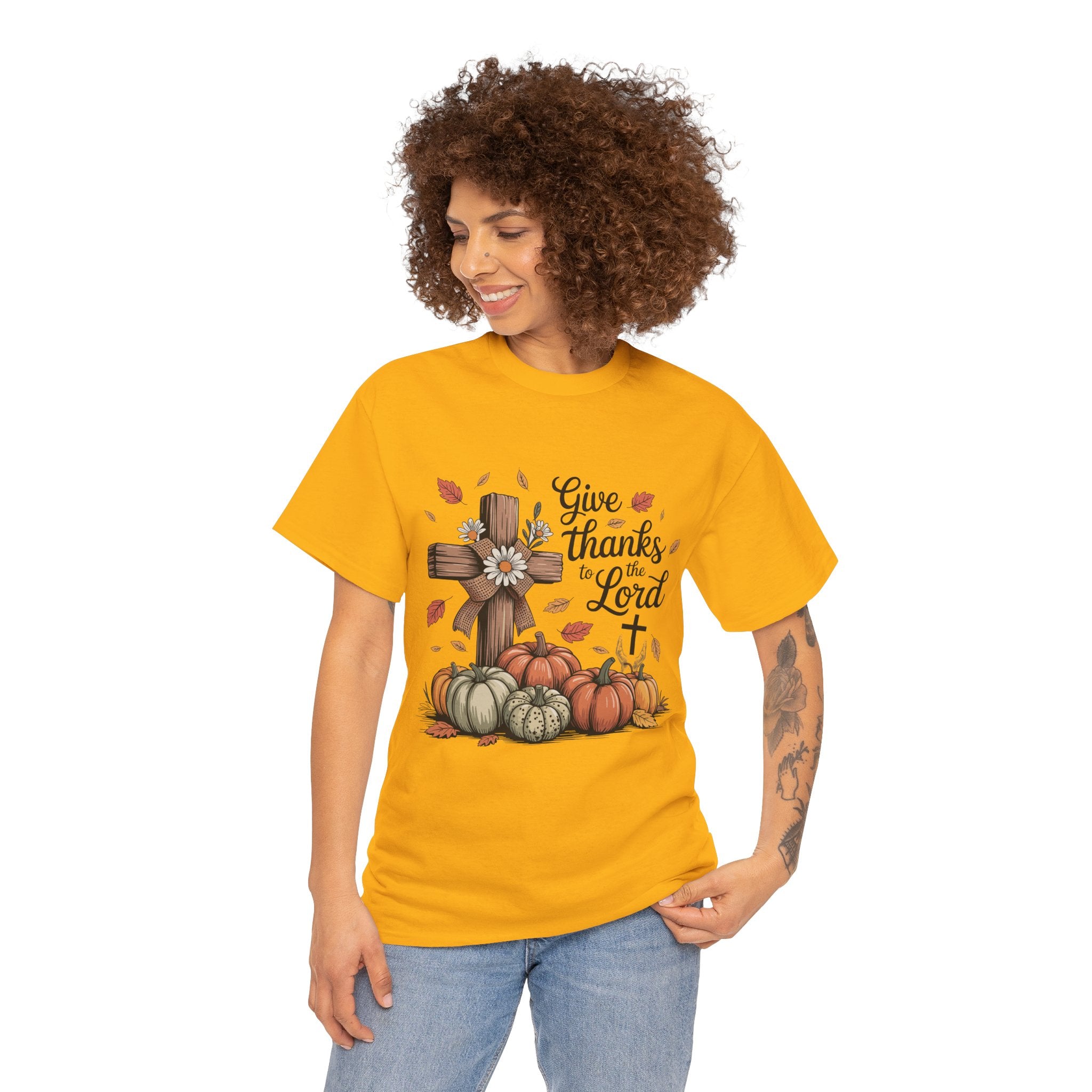 Thankful Cross Tee for Fall- Unisex