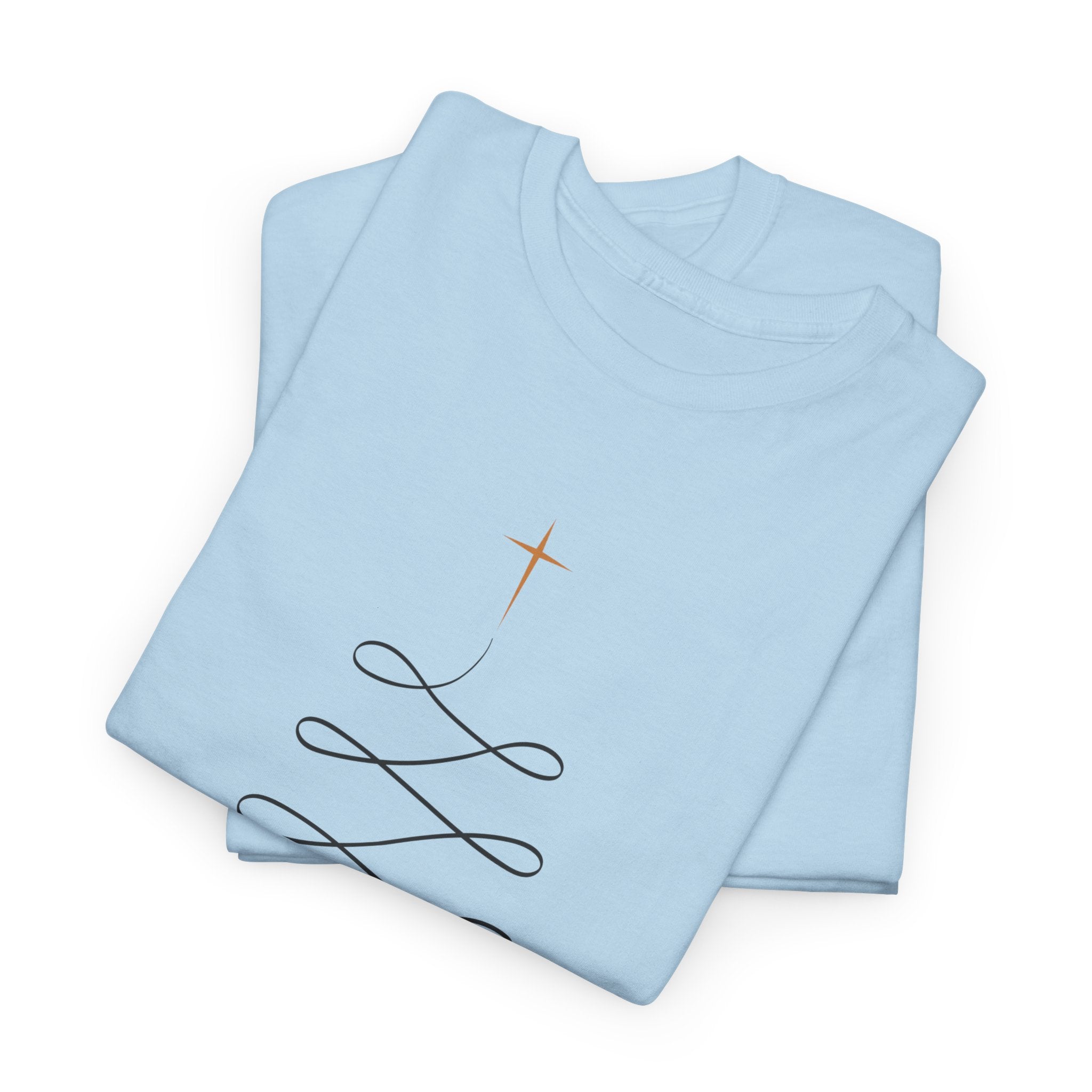 Merry Christmas Gold Cross Tree Unisex Cotton Tee