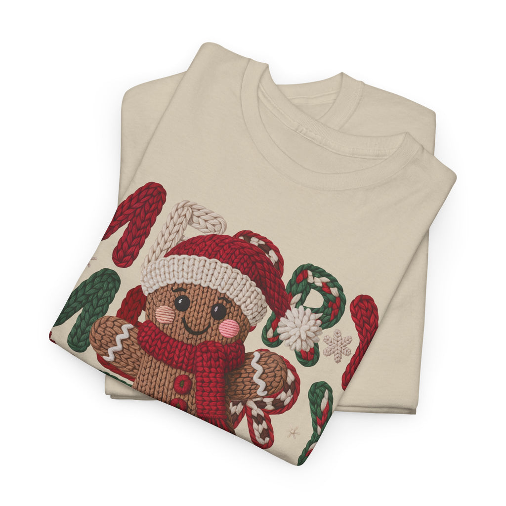 Merry Merry Merry Christmas Gingerbread Unisex Cotton Tee