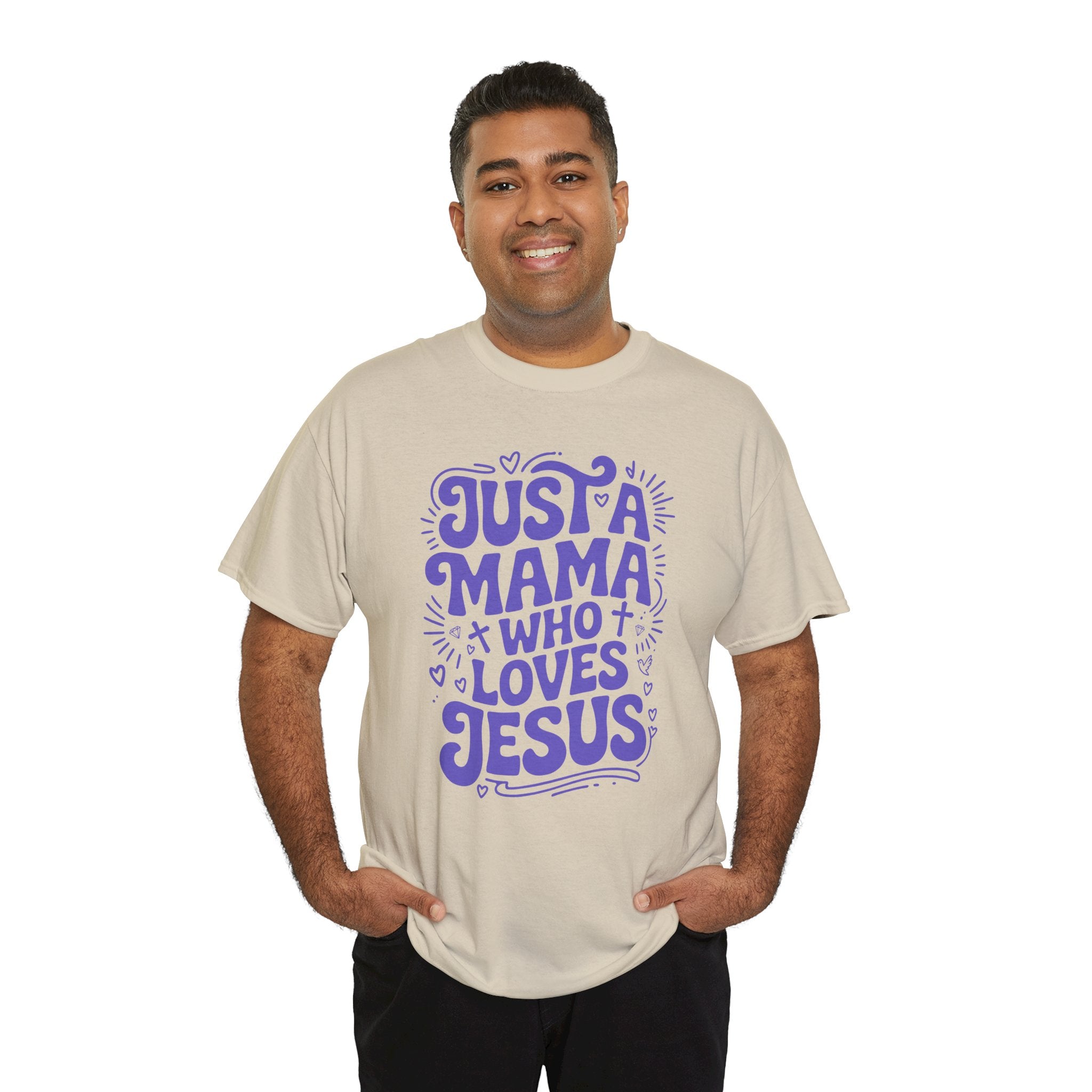 Mama Who Loves Jesus T-Shirt — Bright Green Bubbly Faith Unisex Cotton Tee