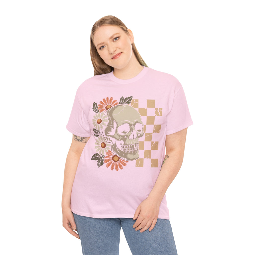 Skull Daisy Unisex Cotton Tshirt